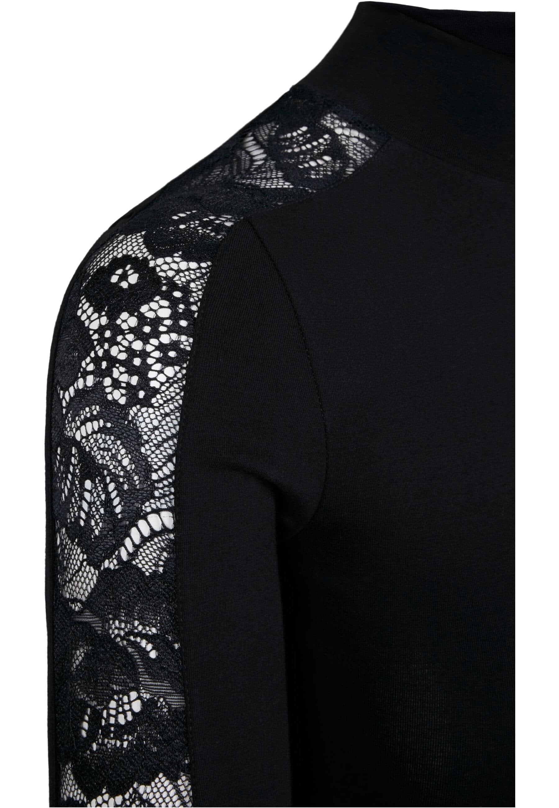 URBAN CLASSICS T-Shirt »Urban Classics Damen Ladies Lace Striped LS« 1 Stk.