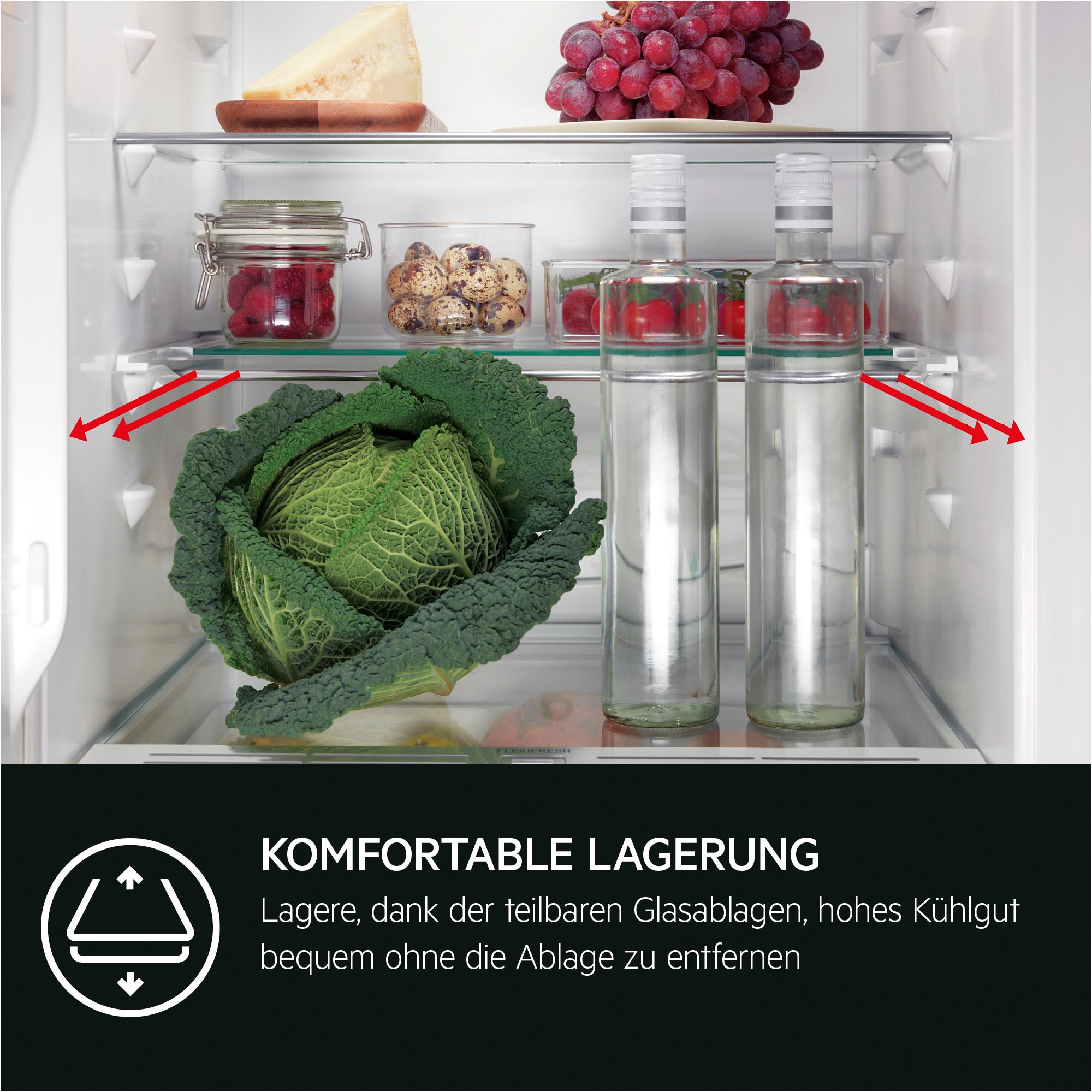 AEG Einbaukühlgefrierkombination »TSK5O12WDF«, TSK5O12WDF, 121,8 cm hoch, 54,8 cm breit, 182 L, LowFrost-weniger Eisbildung, variable Glasablagen, Schlepptür