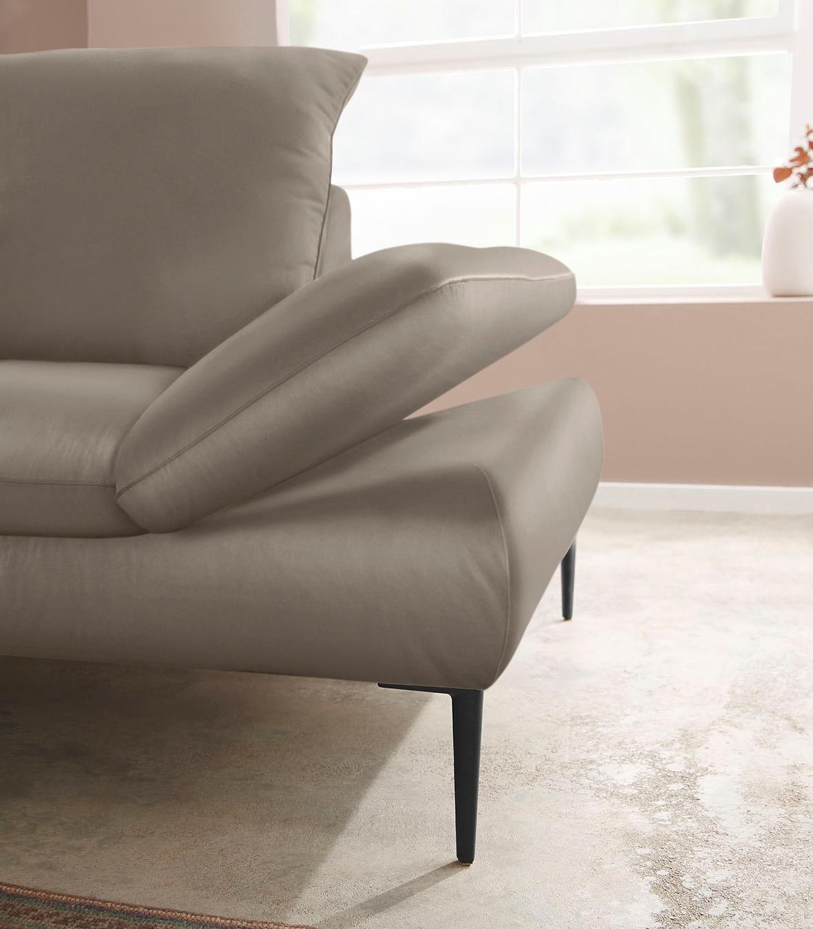 W.SCHILLIG Ecksofa »enjoy&MORE, Designsofa, elegant und bequem, L-Form«, Sitztiefenverstellung, Füße schwarz pulverbeschichtet, Breite 294 cm