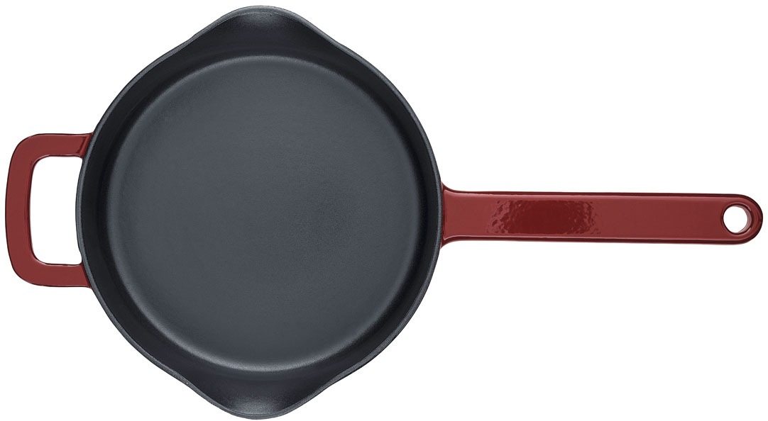 Fissler Bratpfanne »Moments Collection Gusseisen, Pfanne, rund, Schüttrand mit Ausgießern«, Gusseisen, (1 tlg.), Aroma-Bratfläche mit natürlichem Antihafteffekt