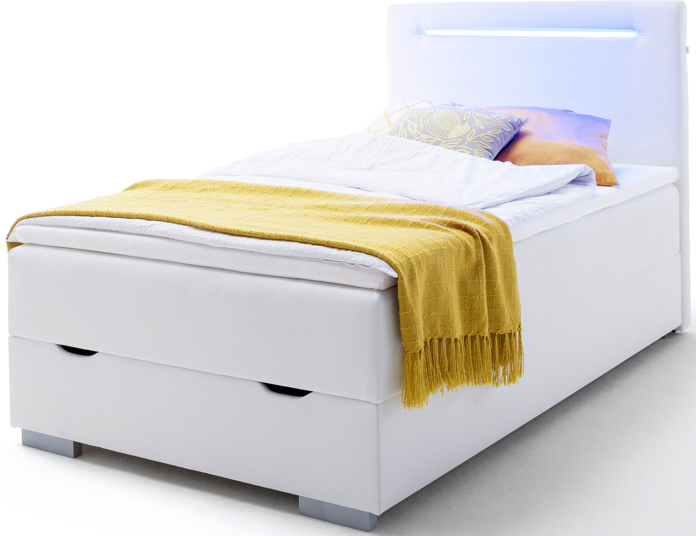 meise.möbel Boxspringbett »Las Vegas 2«, inkl. LED Beleuchtung im Kopfteil, mit Bettkasten und Topper