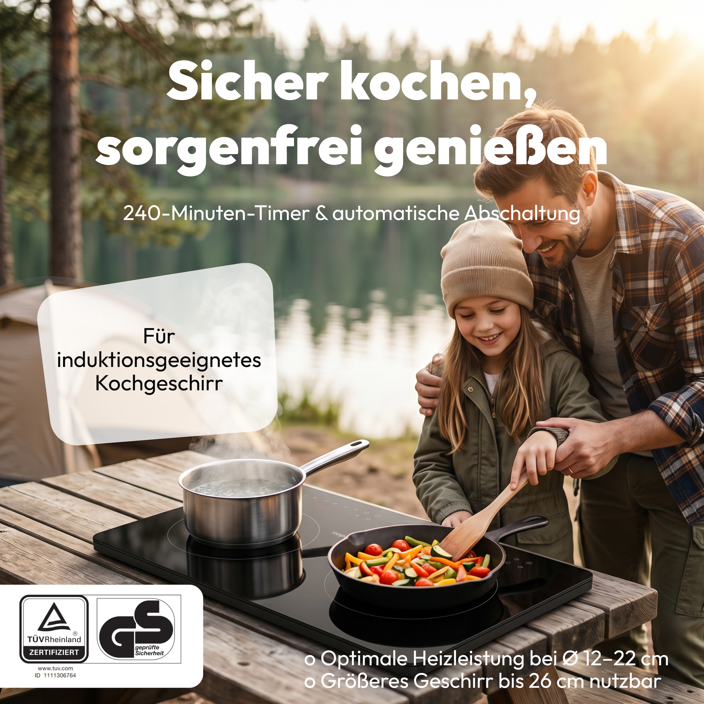 Medion® Doppel-Induktionskochplatte »MD 100091« flacher als herkömmliche Geräte