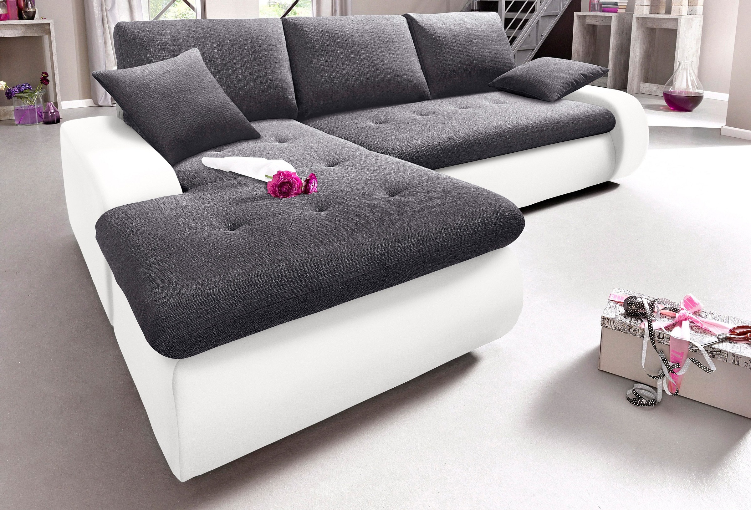 TRENDMANUFAKTUR Ecksofa »Indie, modern und bequem, Materialmix, OTTOs Choic günstig online kaufen