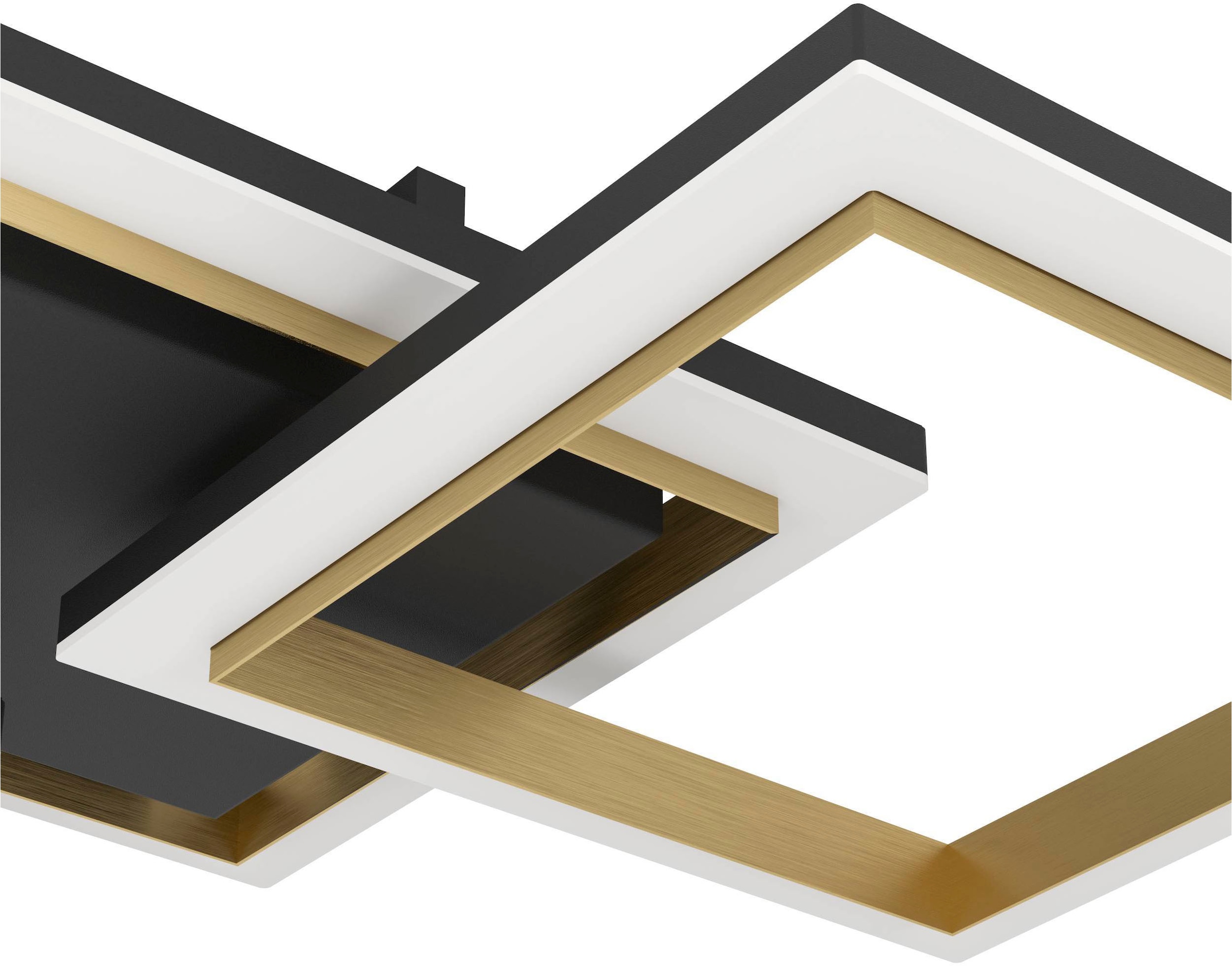 EGLO Deckenleuchte »Calliera Deckenlampe, Metall und Kunststoff, Bürolampe Decke, Lampe« LED-Modul 1 Stk. Neutralweiß Wand-/Deckenleuchte - L59,5 x B31 x H9 cm - schwarz, messing