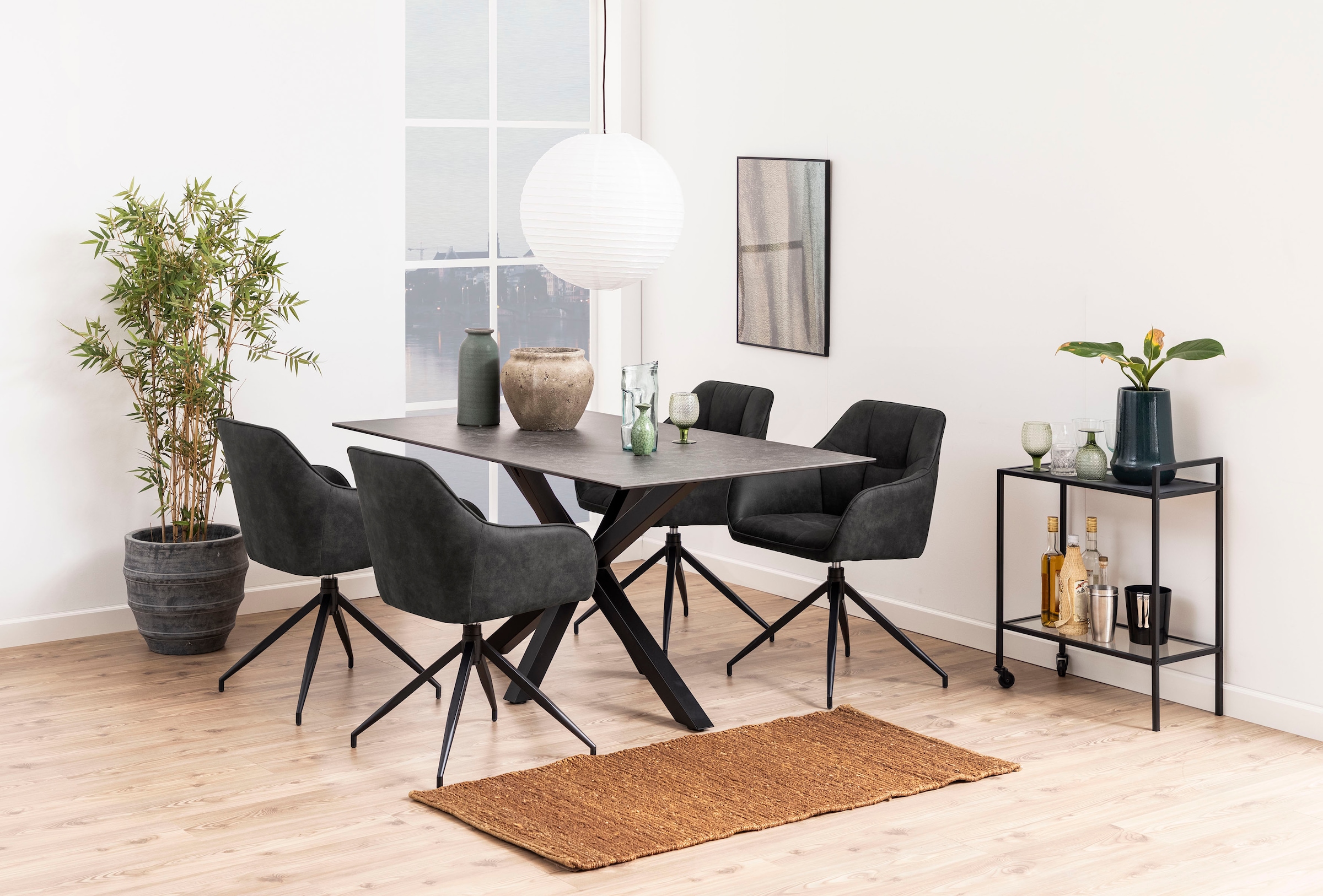 ACTONA GROUP Rollwagen »Stoke«, (1 St.), Servierwagen mit 2 Rollen und 2 Ebene in Glas und Metall