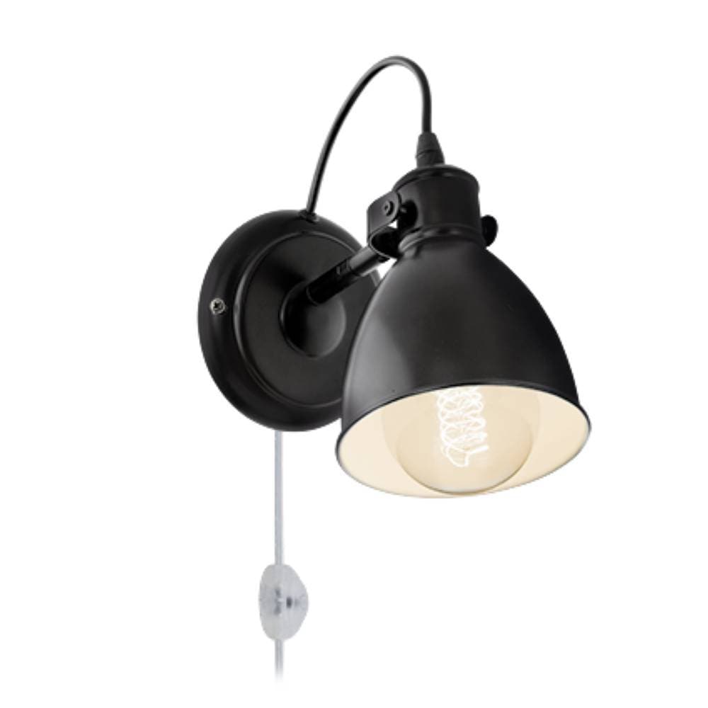 EGLO Wandleuchte »PRIDDY Wandlampe, Stahl, schwarz, E27, Industrial«, 1 flammig, Leuchtmittel E27 | ohne Leuchtmittel, Wohnzimmerlampe, Esszimmerlampe, 1 flammig, Retro, Vintage, 21,5x20cm