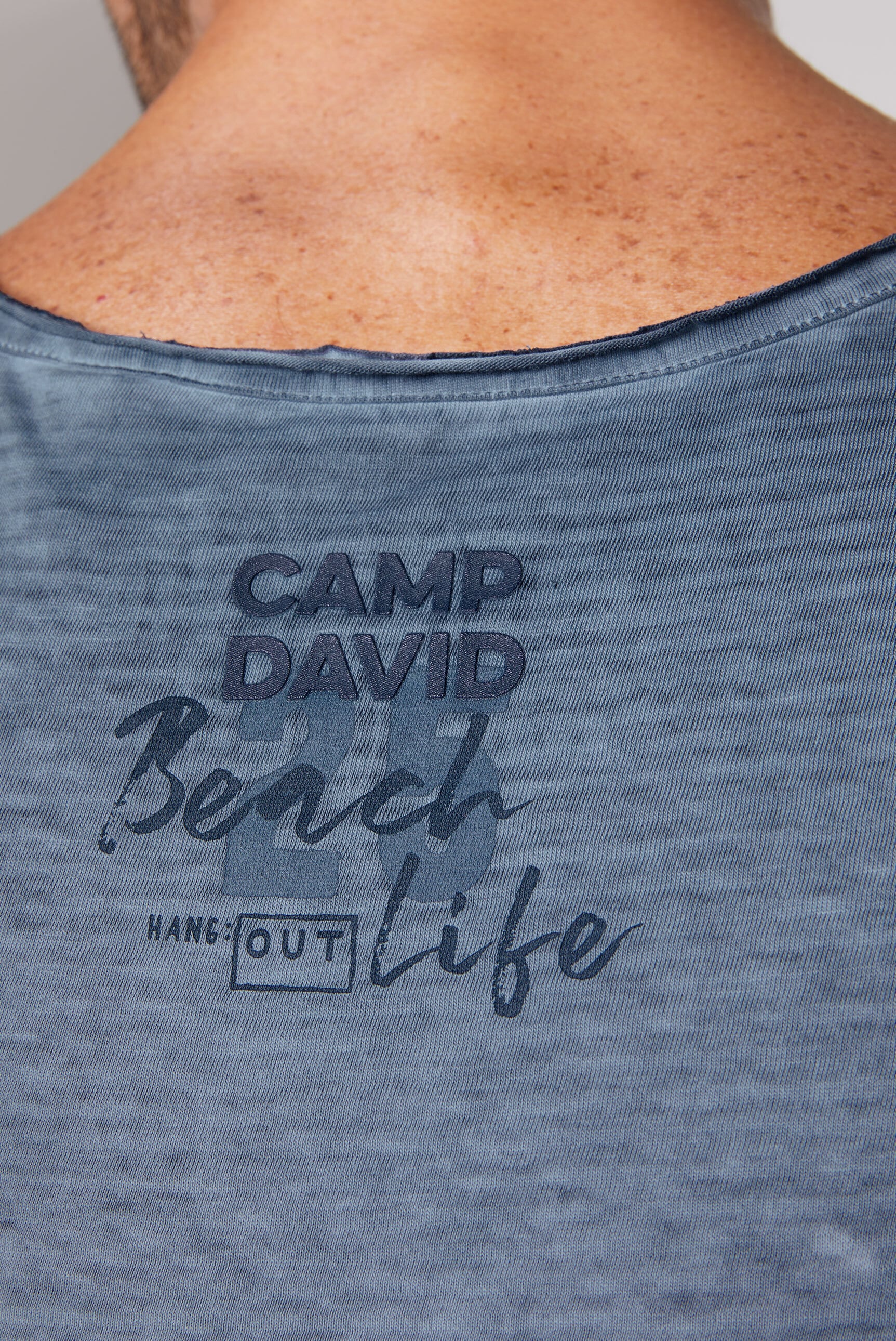 CAMP DAVID Tanktop, mit offenen Kanten an den Ausschnitten