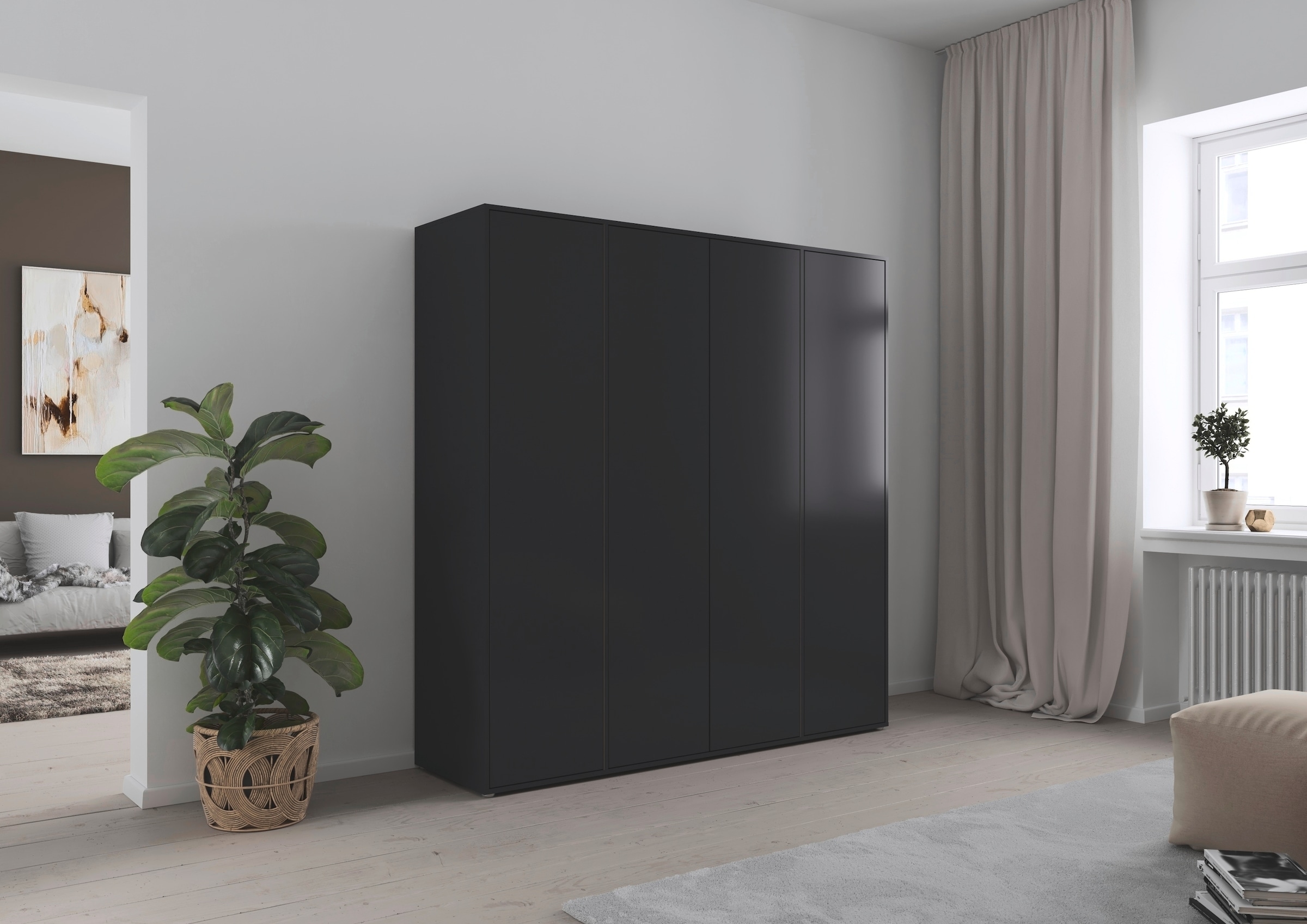 rauch Drehtürenschrank »Kleiderschrank Schrank Garderobe Wäscheschrank NABILA viel Stauraum«, (in 3 verschiedenen Ausstattungen BASIC/CLASSIC/PREMIUM), in 2 Breiten mit Push-to-Open Funktion TOPSELLER MADE IN GERMANY