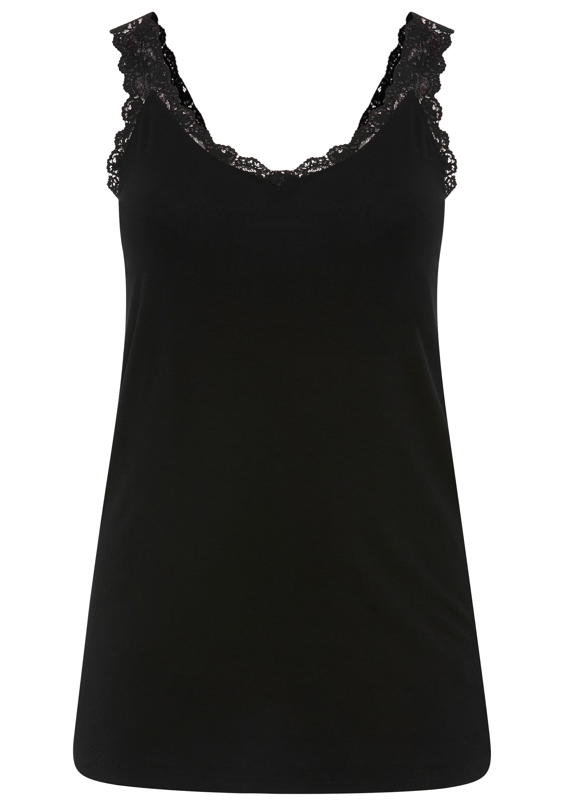 Laura Scott CURVE Tanktop figurnahe Schnittform mit V-Ausschnitt und Spitze