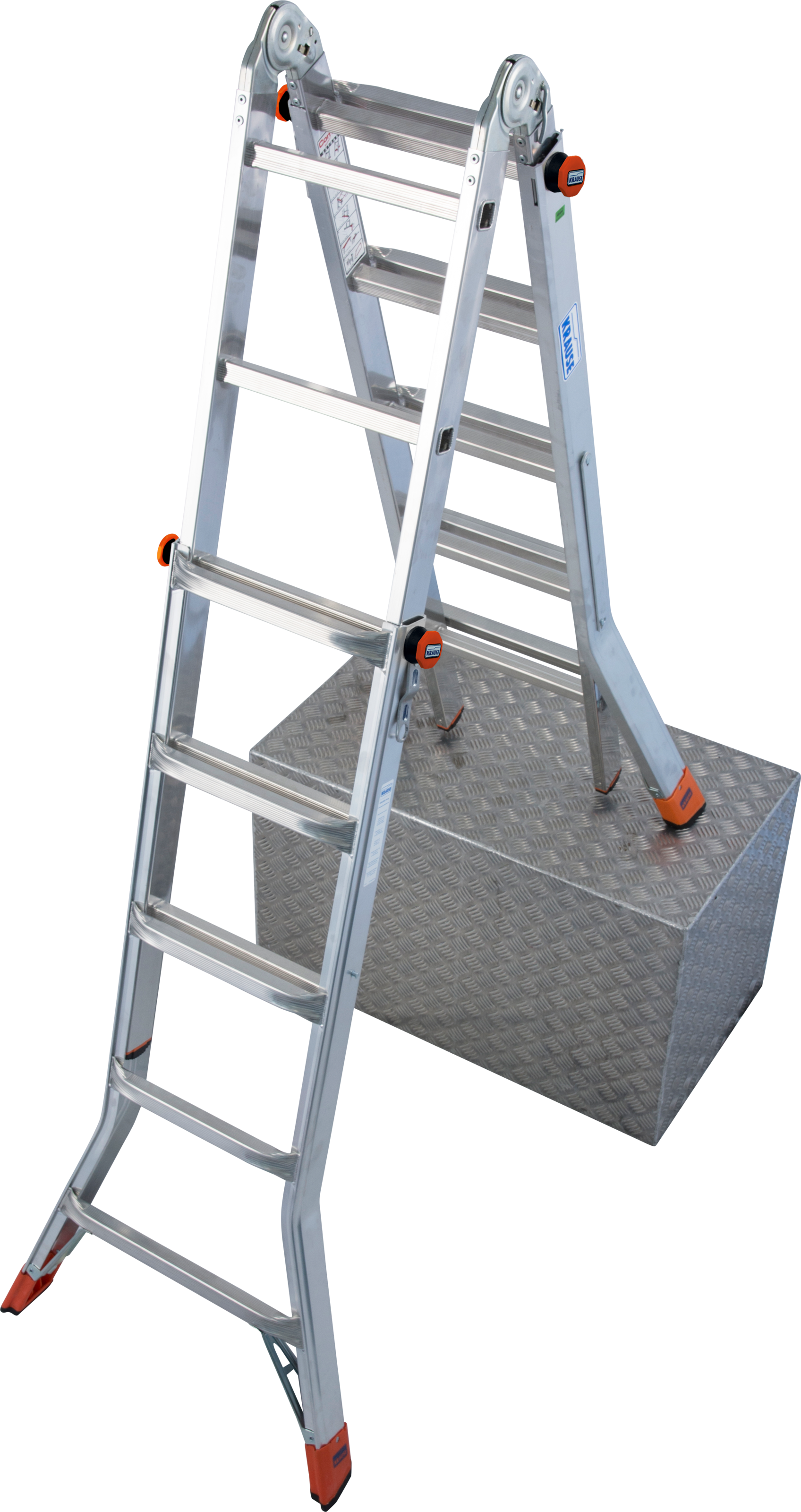 KRAUSE Teleskopleiter »MONTO TeleMatic« silberfarben 4x6 Sprossen