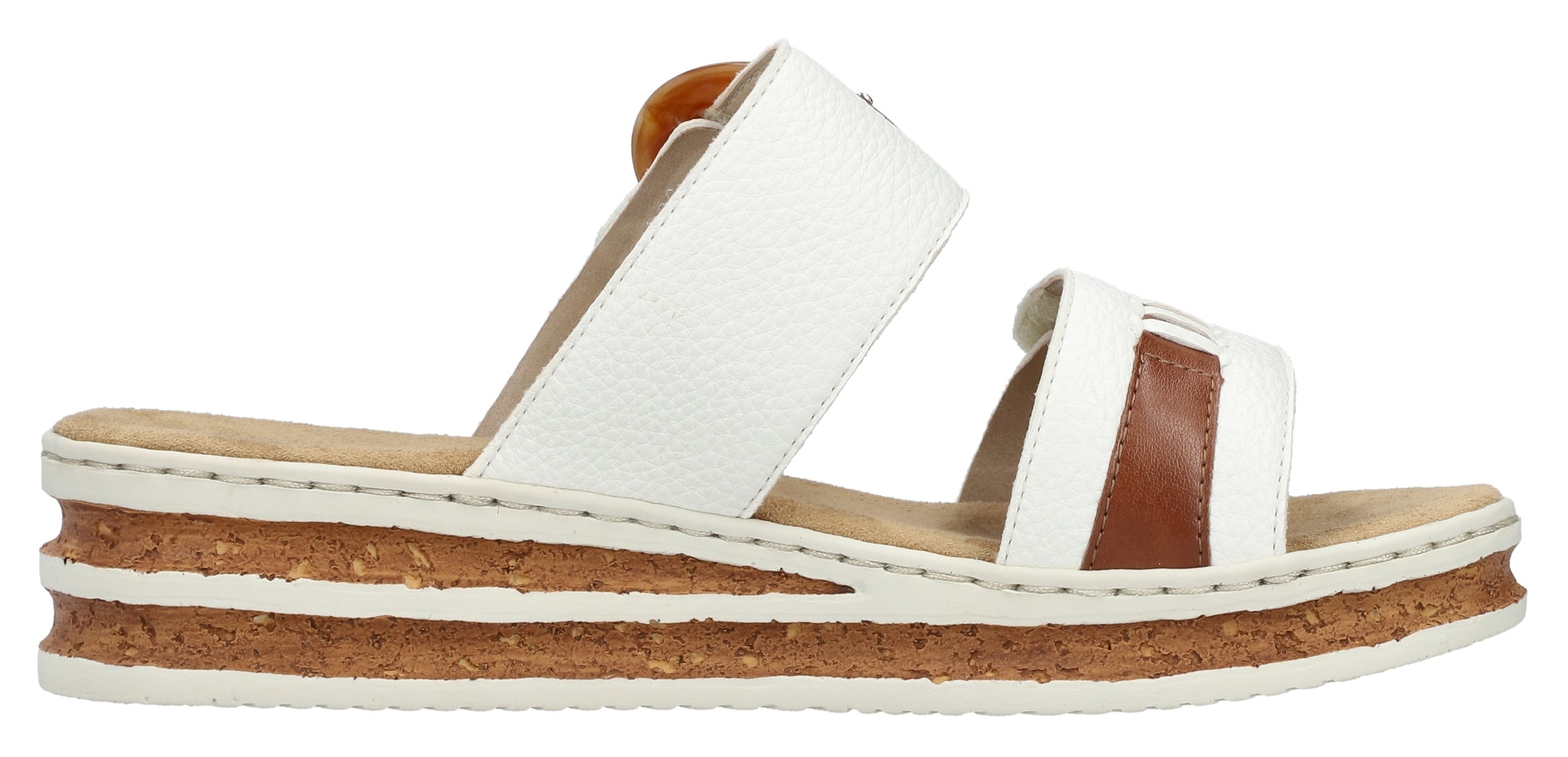 Rieker Keilpantolette, Sommerschuh, Strandschuh mit regulierbaren Klettverschlüssen