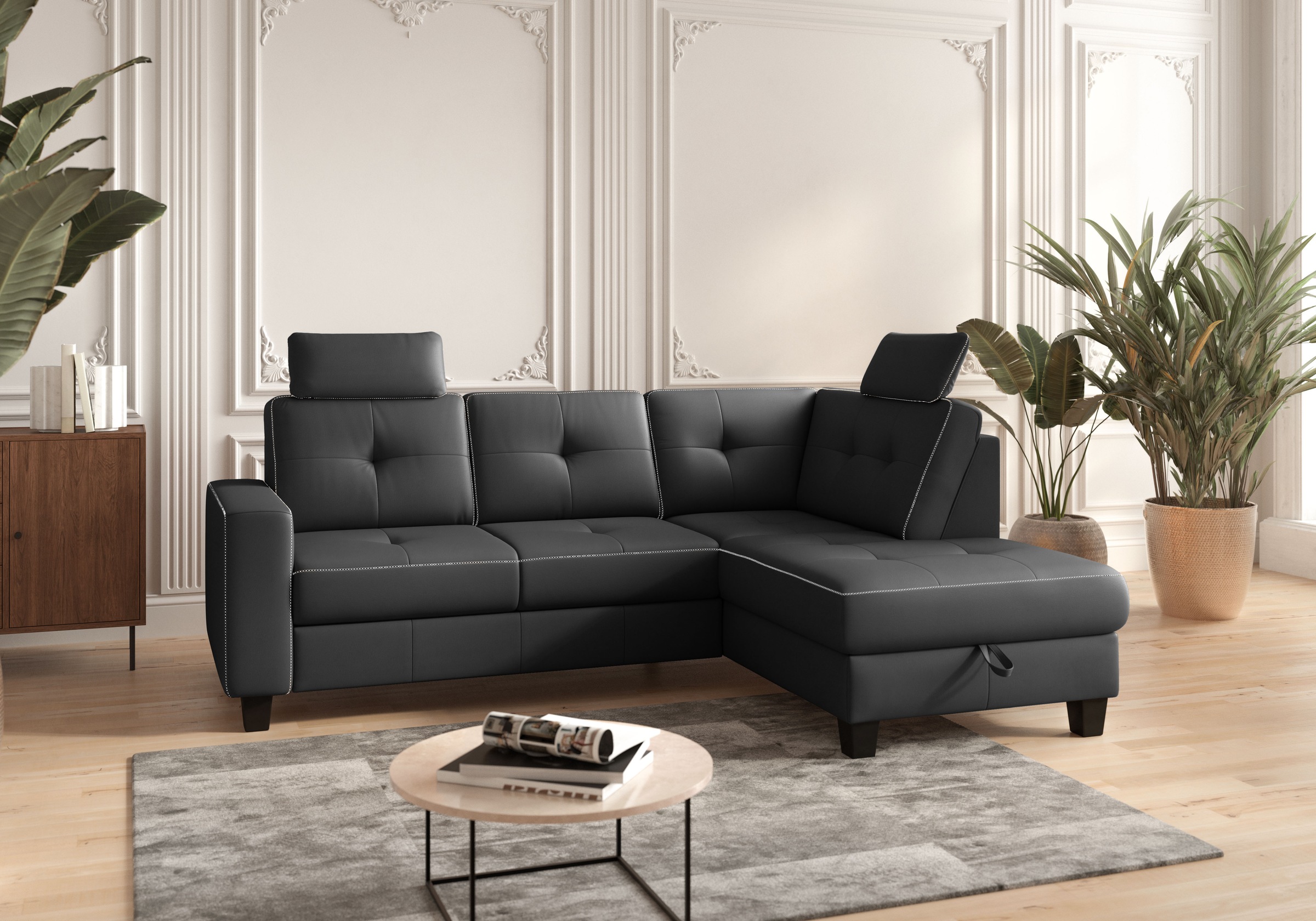 Places of Style Ecksofa »Varese«, wahlweise mit Bettfunktion und Bettkasten günstig online kaufen