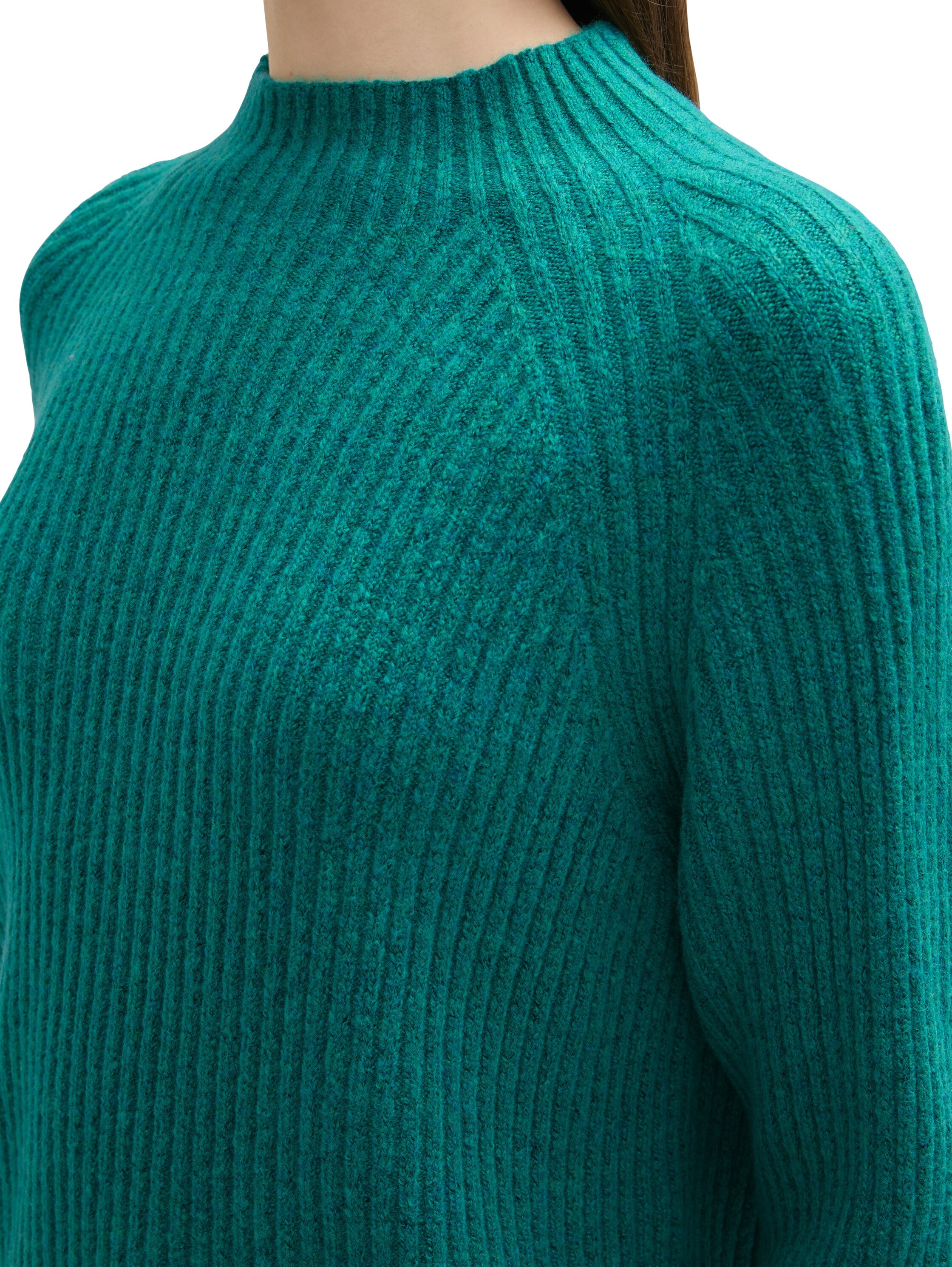 TOM TAILOR Denim Stehkragenpullover, mit Rippstruktur