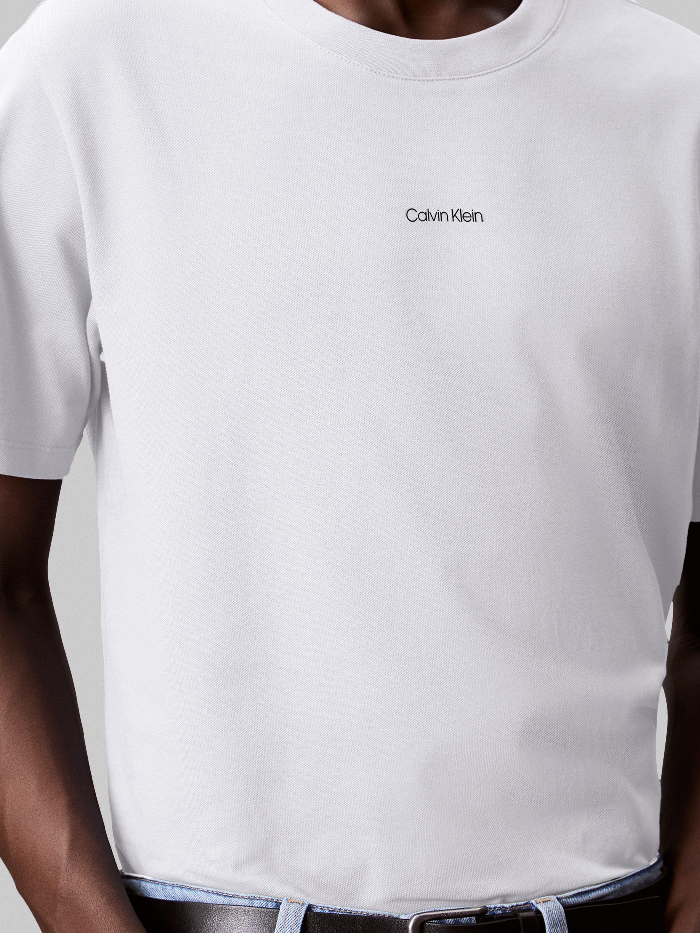Calvin Klein T-Shirt »SS STRETCH PIQUE NANO EASY TEE«, Mit Rundhalsausschnitt
