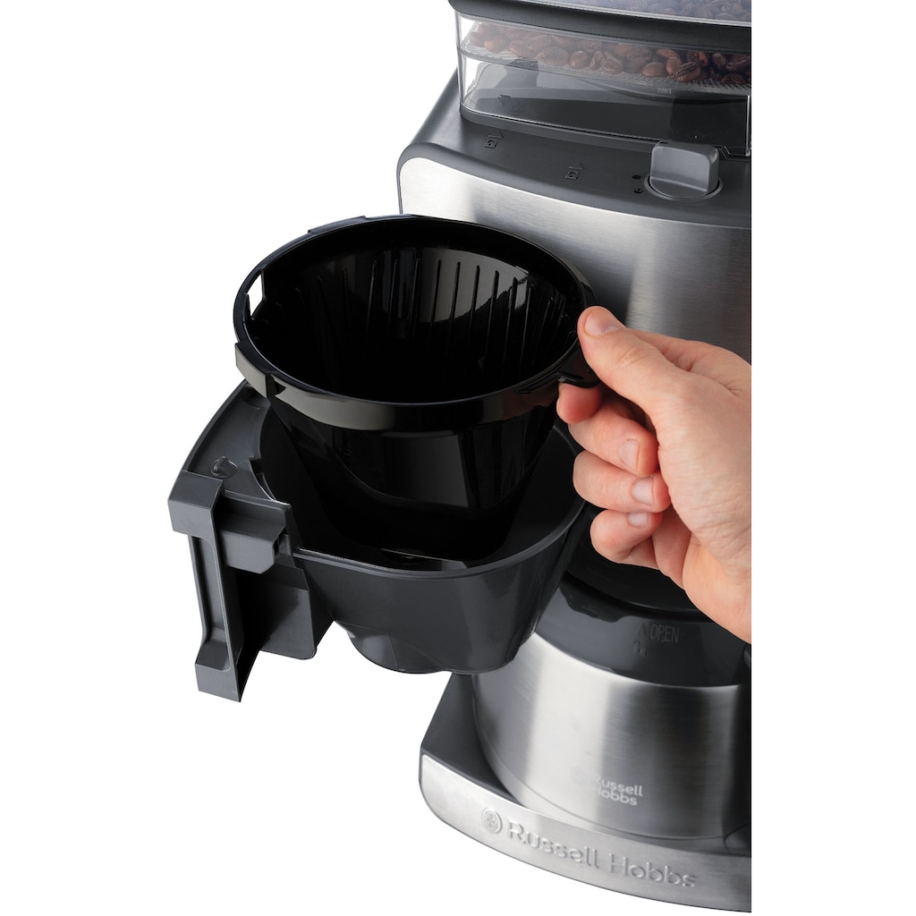 RUSSELL HOBBS Kaffeemaschine mit Mahlwerk »Grind & Brew 25620-56«, 1,25 l Kaffeekanne, Papierfilter, 1x4