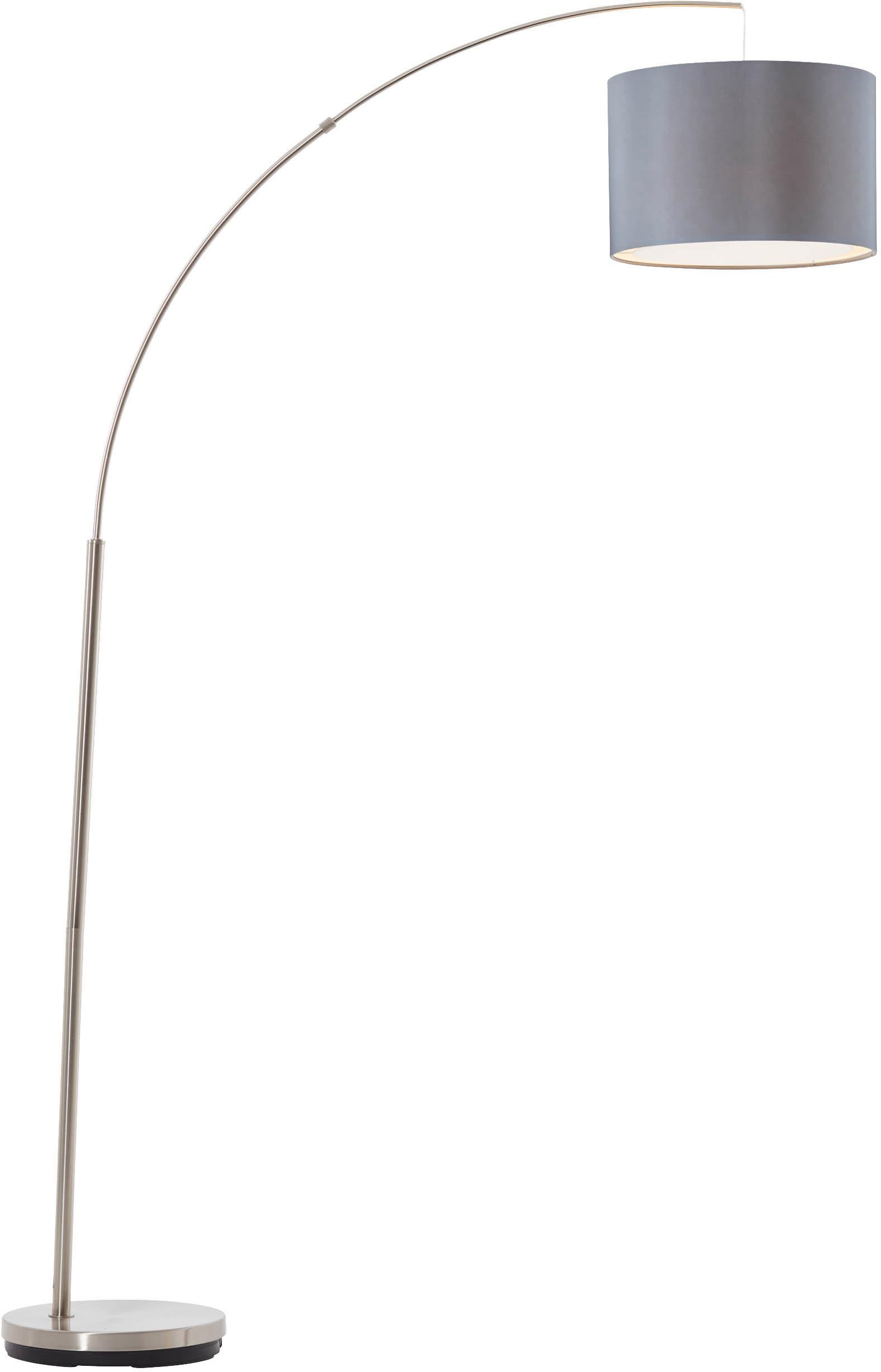 flammig-flammig, mit »Clarie«, Rechnung geeignet, Höhe, 1 grauem Brilliant LED 29cm auf Bogenlampe kaufen max. 60W, Textilschirm E27