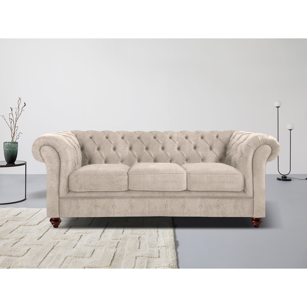 Home affaire Chesterfield-Sofa »Chesterfield 3-Sitzer B/T/H: 198/89/74 cm«