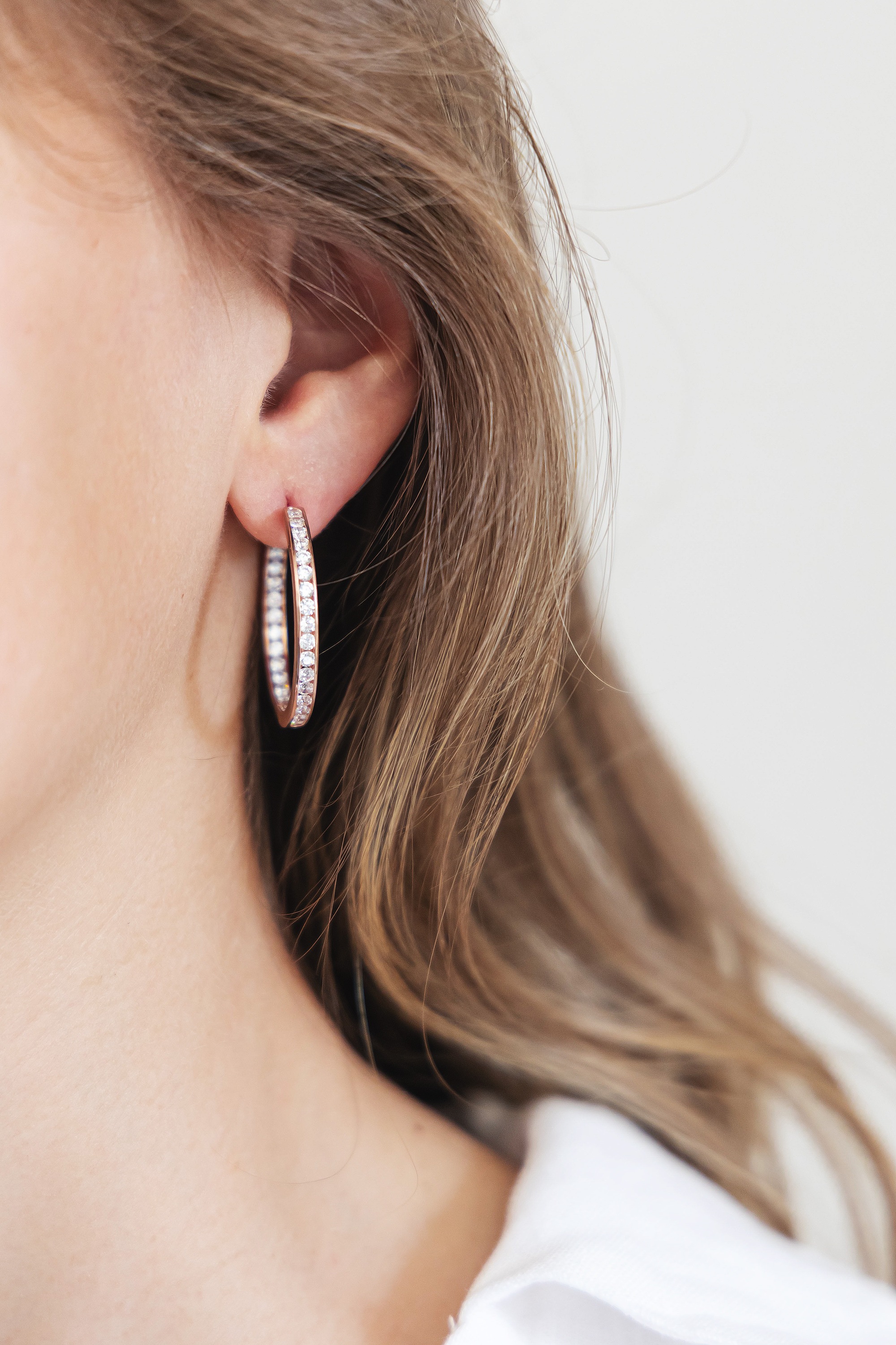 CELESTA Paar Creolen »925 Sterling Silber rosévergoldet Zirkonia«