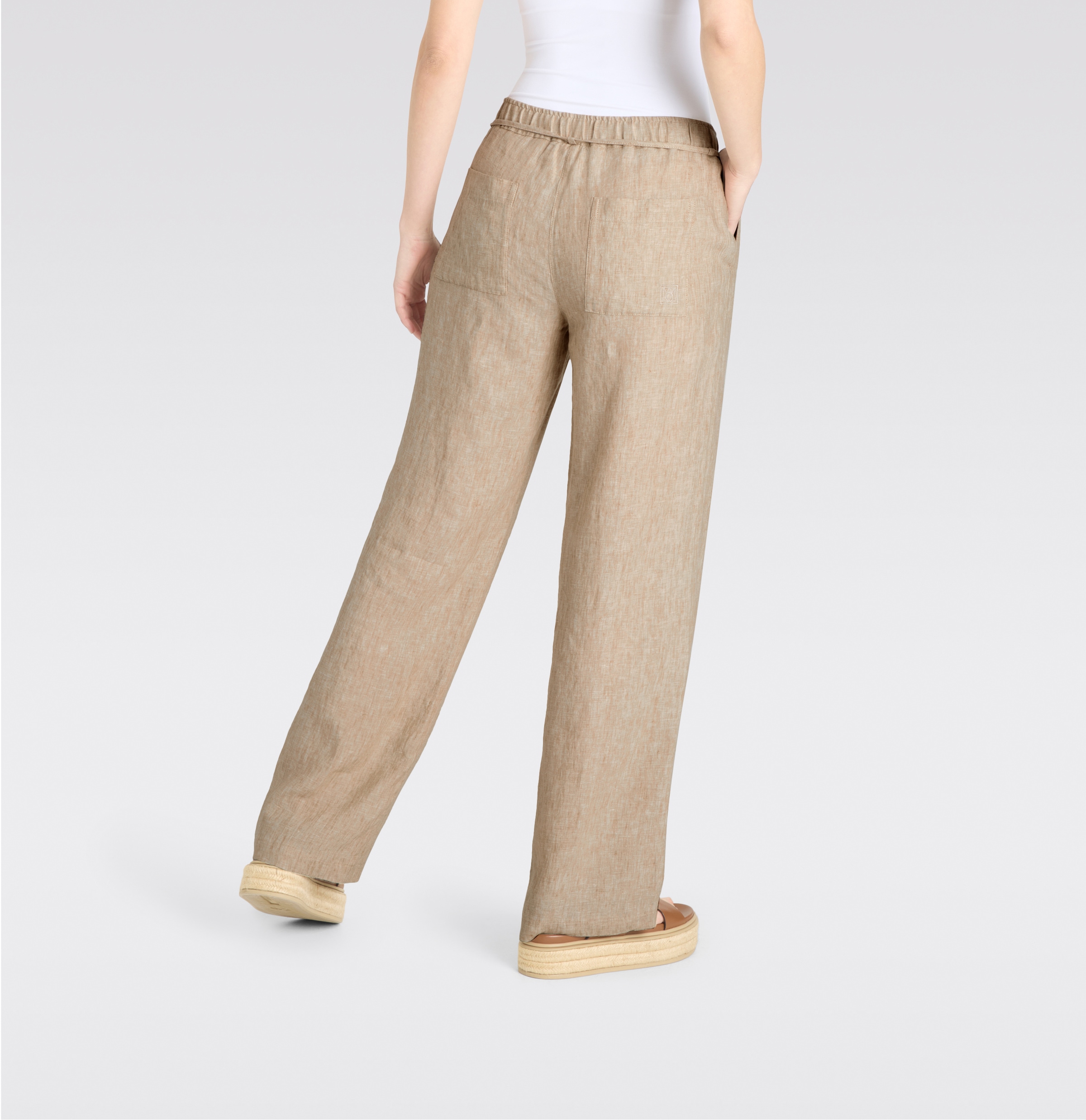 MAC Leinenhose »CHIARA BELT«  Sommerhose Wide Fit, mit geradem, weitem Bein