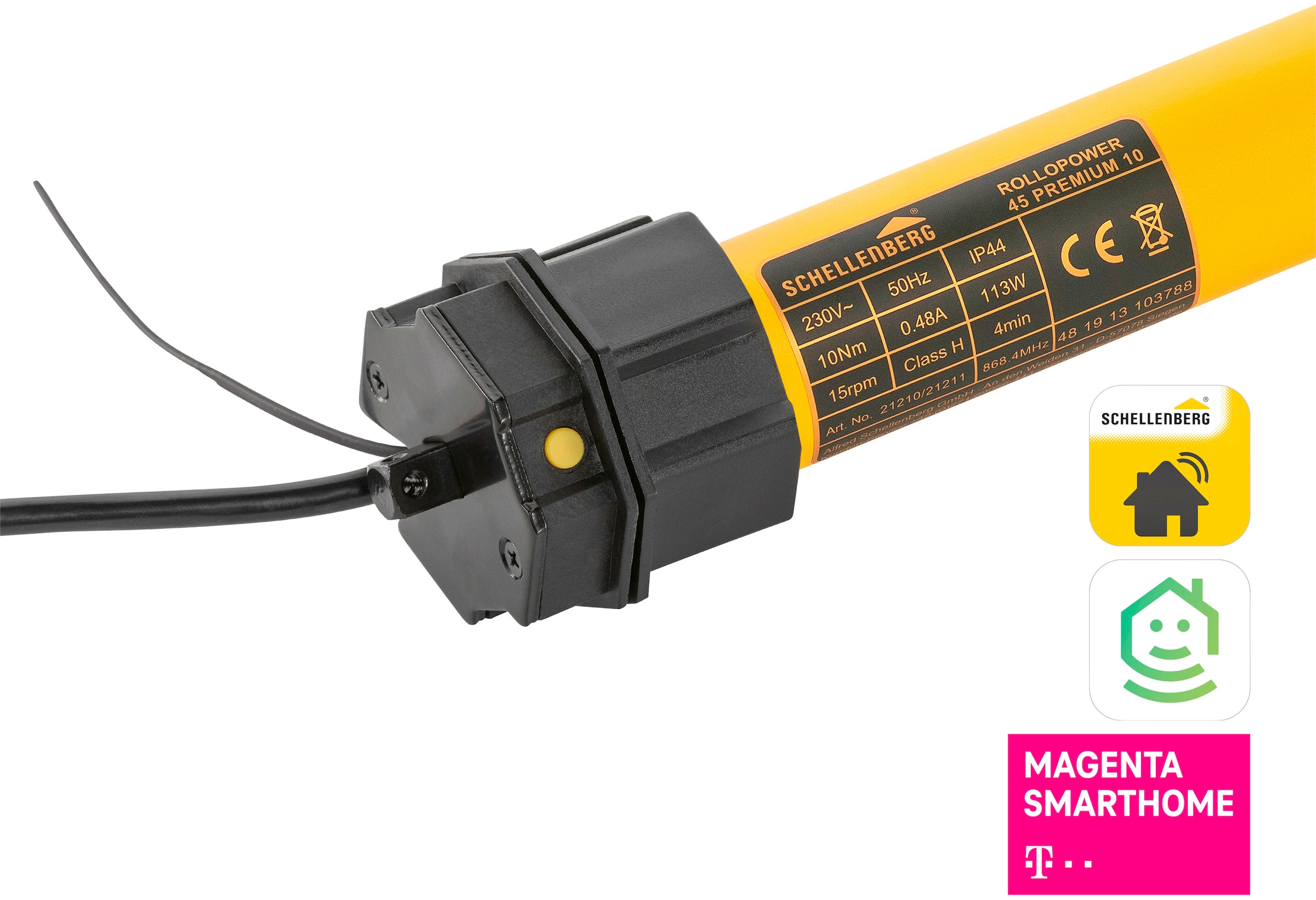SCHELLENBERG Rollladenmotor »Premium, Rohrmotor mit Funk Endlageneinstellung«, geeignet für 60 mm Rollladenwellen, Maxi, 10 Nm, Zugkraft 20 kg