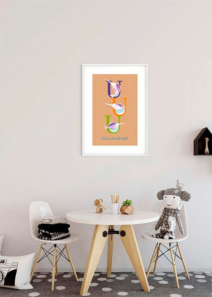Komar Bild »ABC Animal U«, Buchstaben, (1 St.), Wandbild zur Dekoration - ohne Rahmen