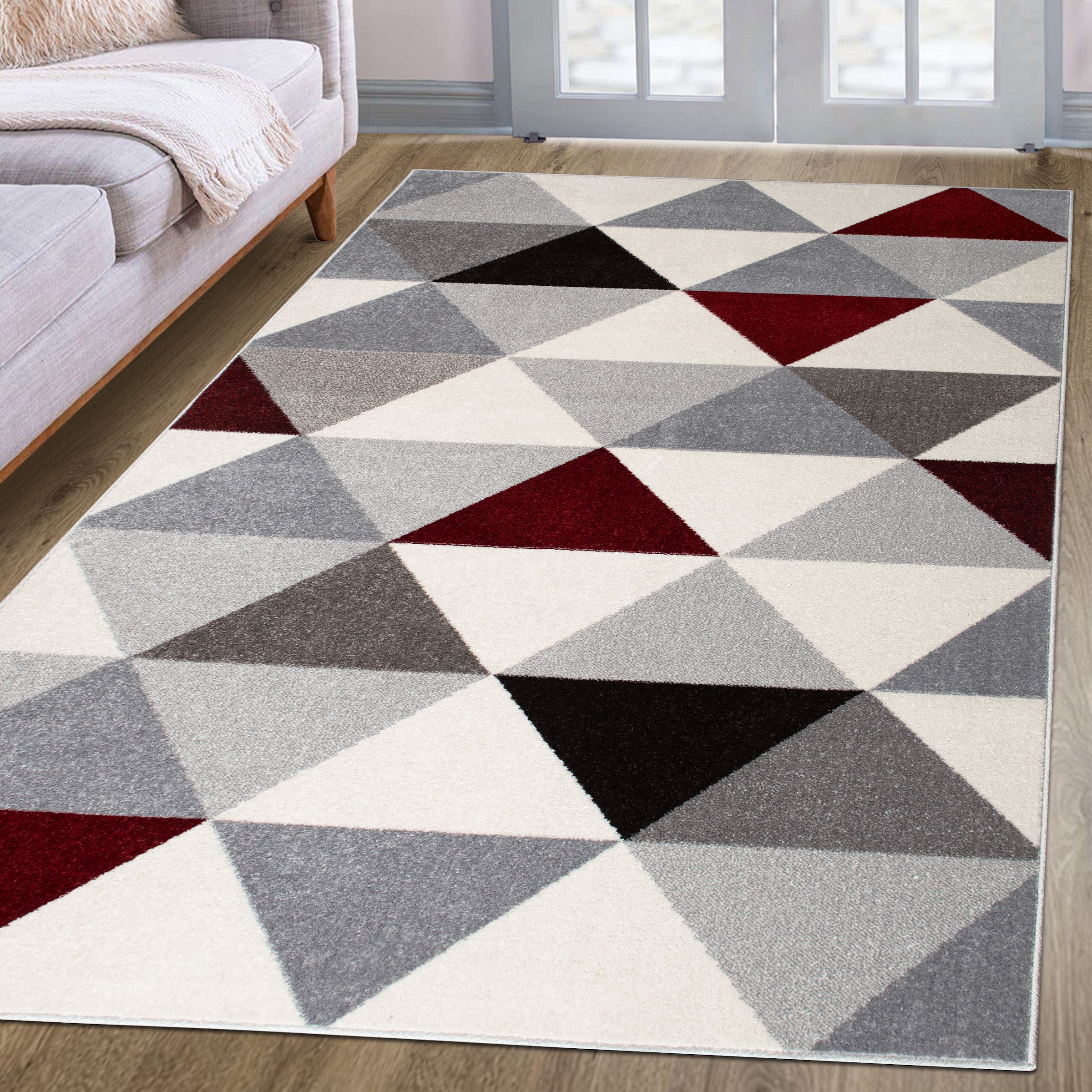 my home Teppich »Berlad Geo«, rechteckig, 9 mm Höhe, mit besonders weichem Flor, Kurzflor, modernes geometrisches Design
