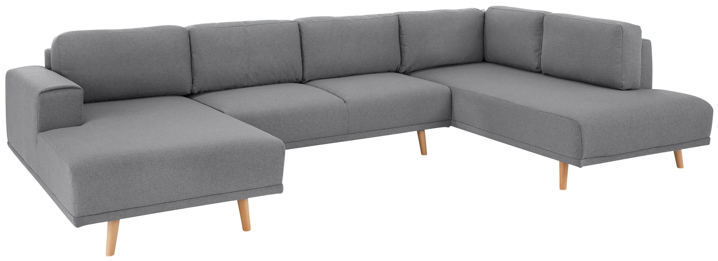 Home affaire Wohnlandschaft »Lasse U-Form« im scandinavischem Stil mit Holz günstig online kaufen