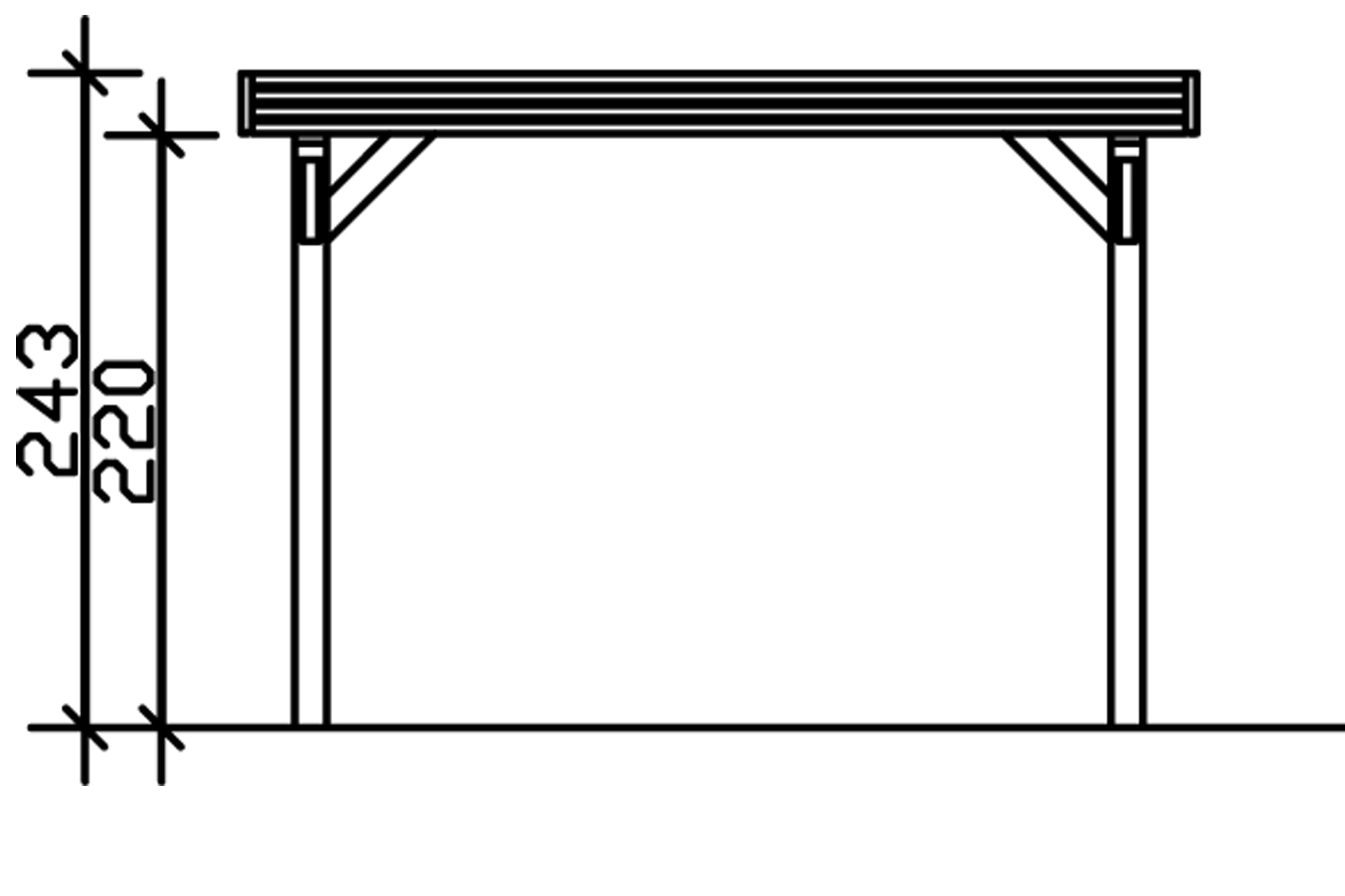 Skanholz Einzelcarport »Spessart«, Holz, 291 cm, Anthrazit