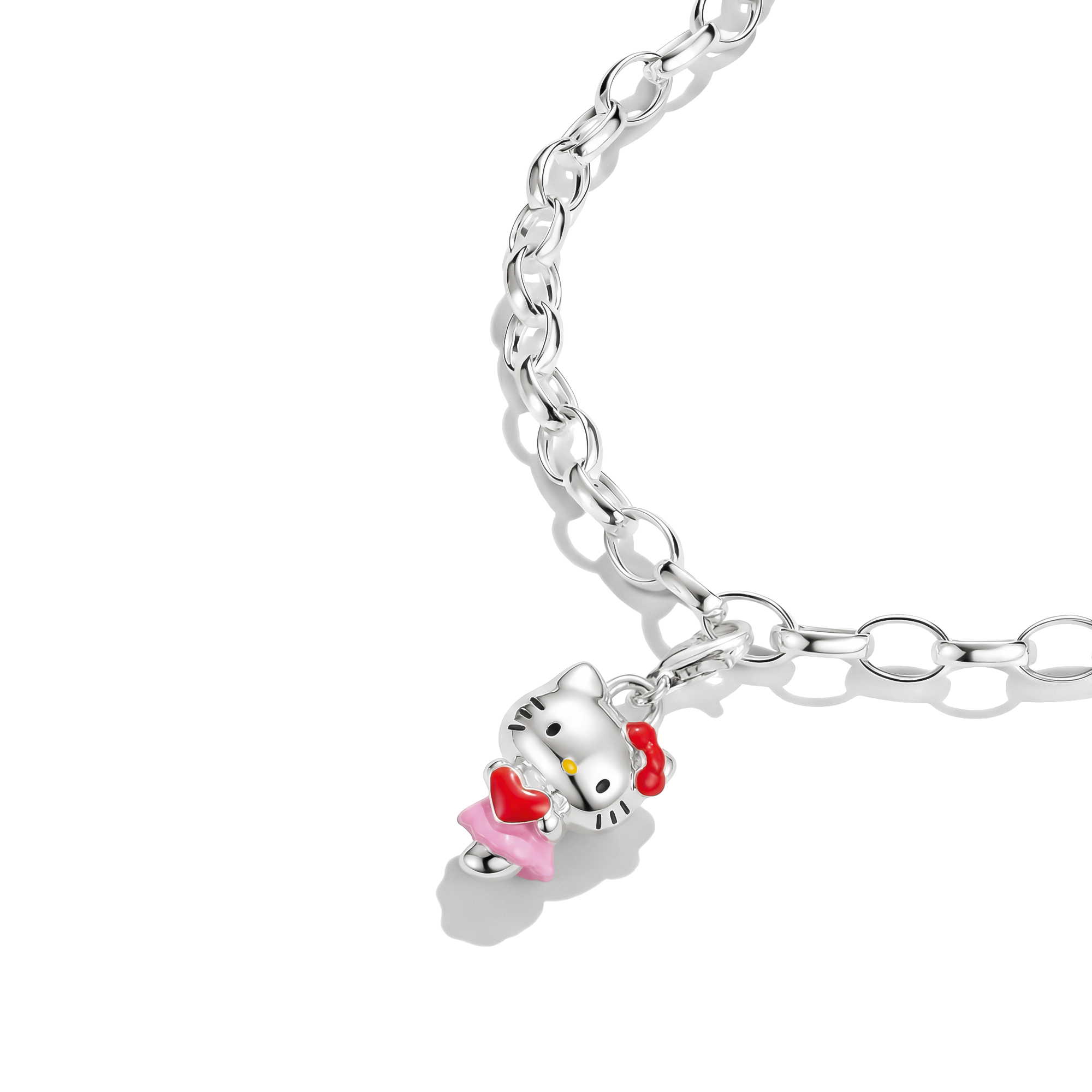 THOMAS SABO Charm-Einhänger »THOMAS SABO ♡ Hello Kitty Charm mit Herz - Original« Emaille