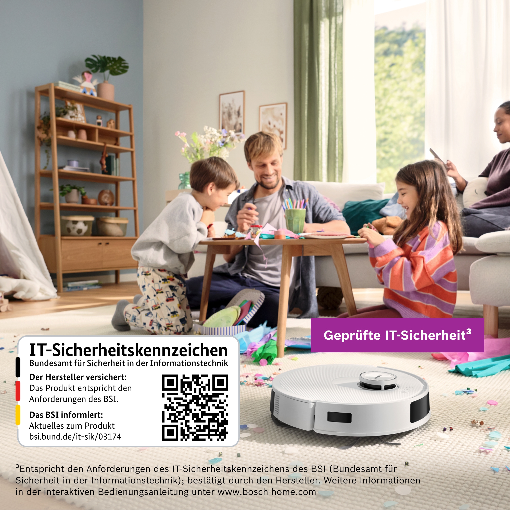 BOSCH Saugroboter »Spotless BCRD2W, Saugroboter mit Wischfunktion, 11.000 Pa Saugkraft« Trocken-Servicestation, Infrarot Navigation, Carbon Bürste