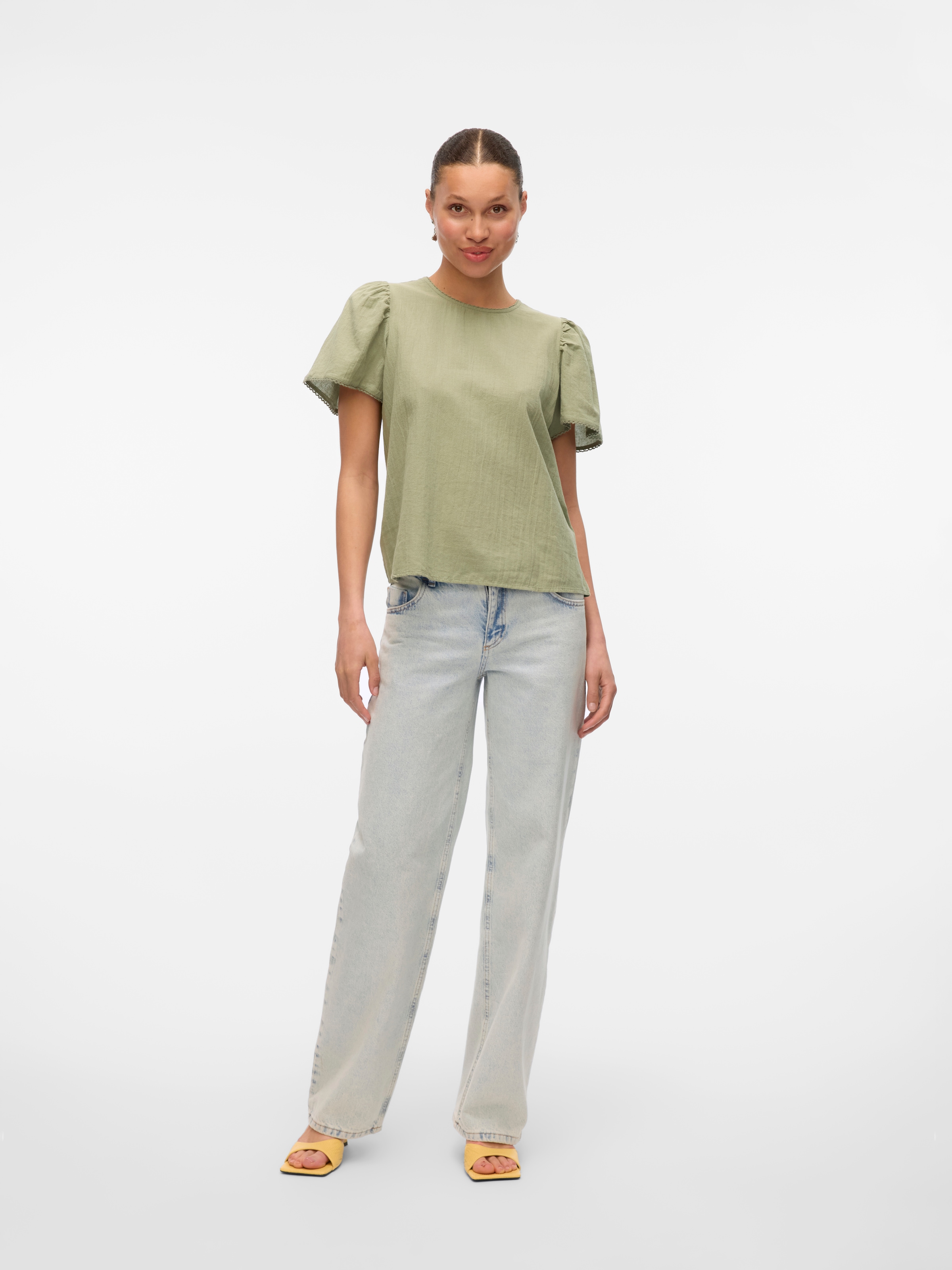 Vero Moda Kurzarmbluse »VMPRETTY SS TOP WVN GA NOOS«