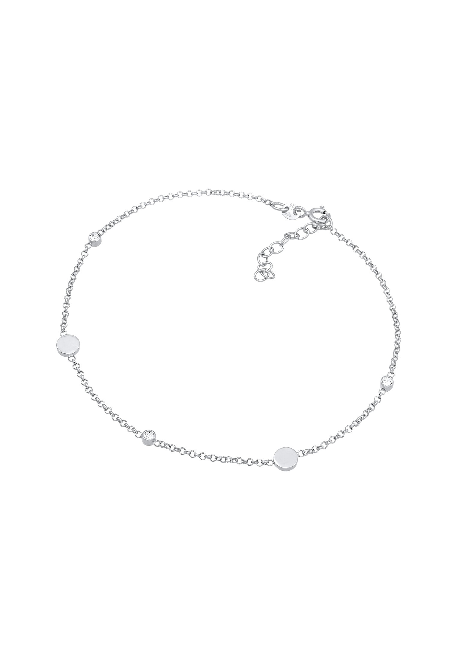 Elli Fußkette »Kristalle Plättchen Basic 925 Silber«