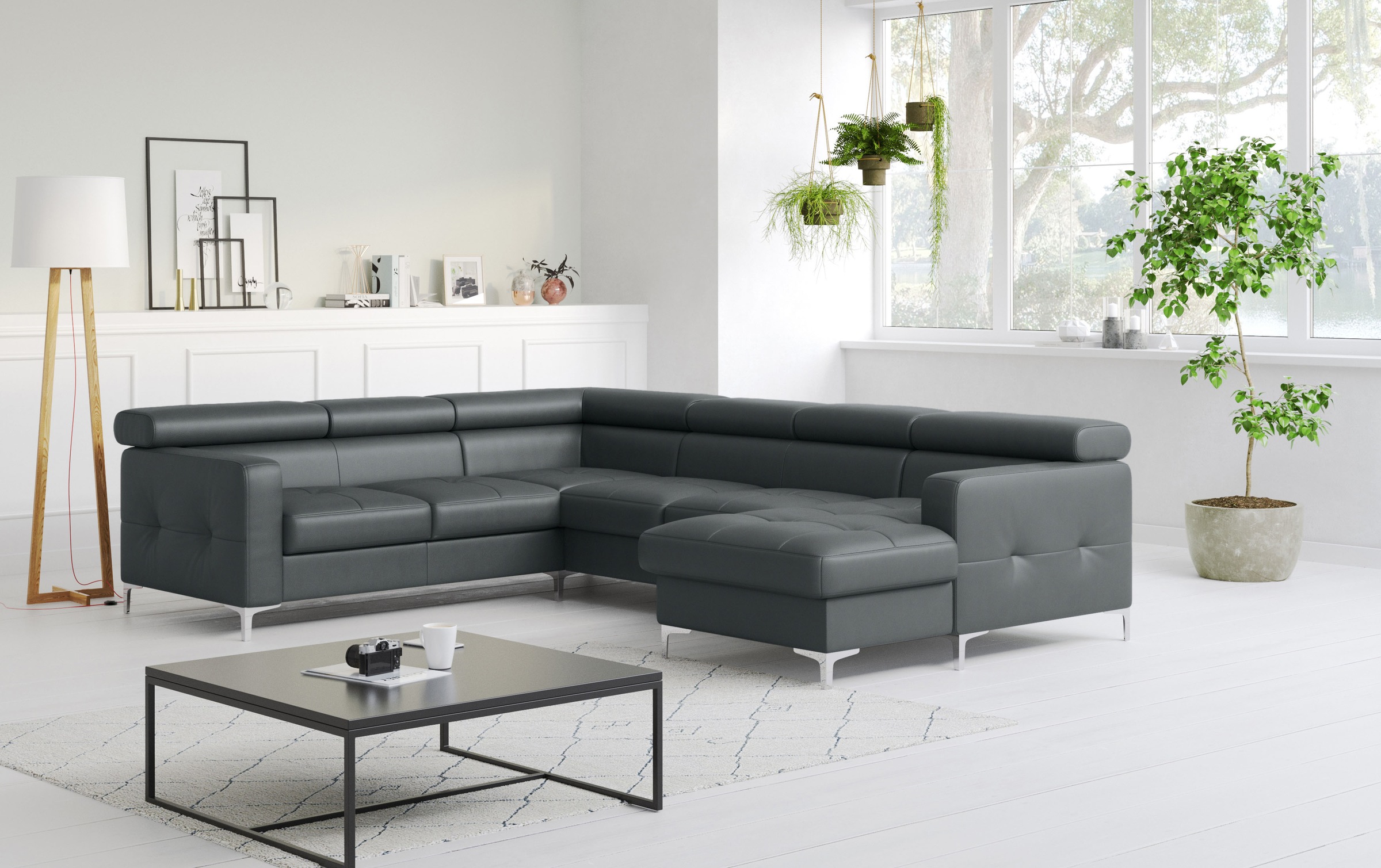 COTTA Wohnlandschaft »Sammy U-Form«, mit Kopfteilverstellung, optional mit Bettfunktion und Bettkasten