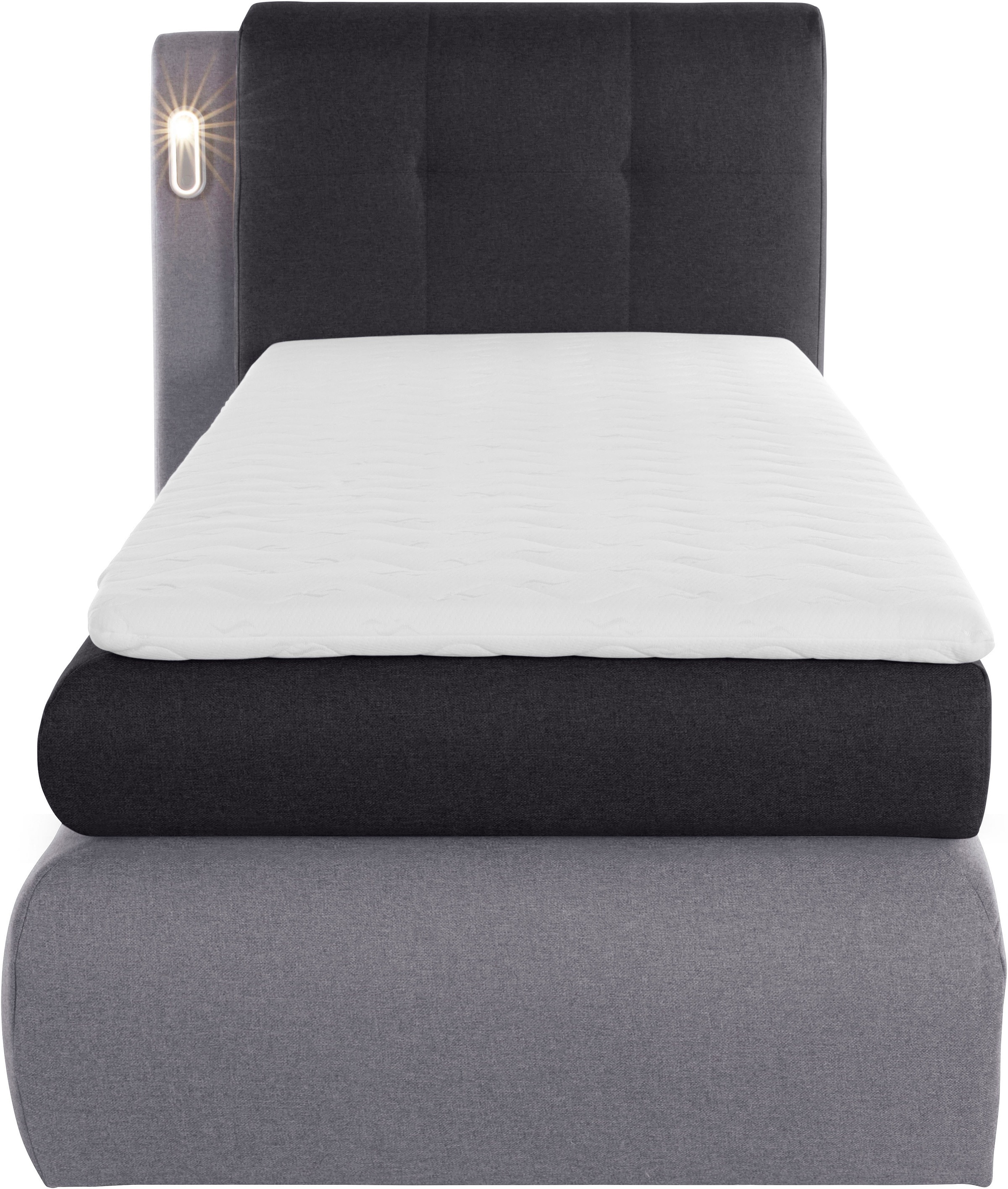 COLLECTION AB Boxspringbett »Borna«, inklusive Bettkasten, LED-Beleuchtung und Topper