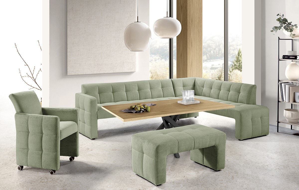 exxpo - sofa fashion Essbank »Barista, bequem und elegant, hohe Bodenfreiheit«, Eckbank Barista bequem und elegant, hochwertige Detailverarbeitung