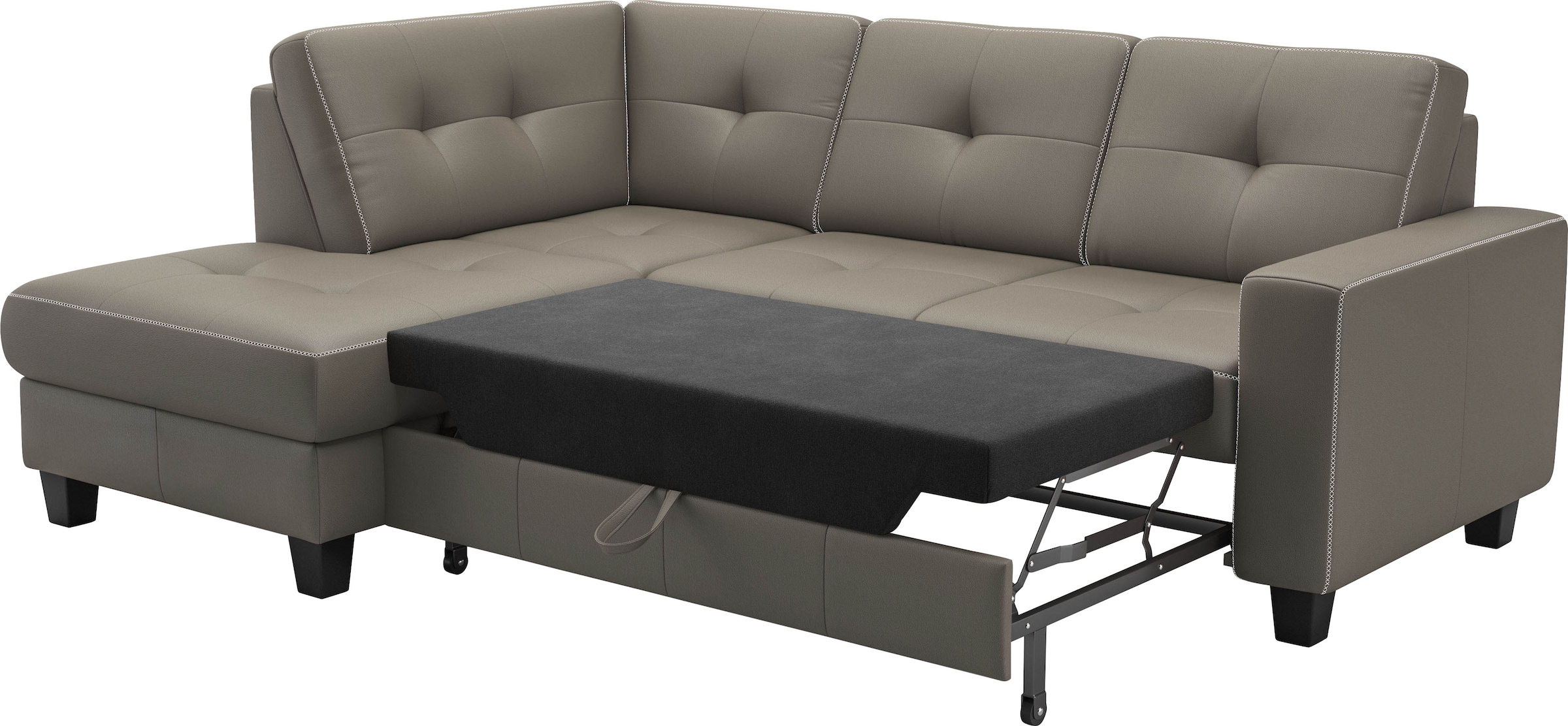 Places of Style Ecksofa »Varese«, wahlweise mit Bettfunktion und Bettkasten