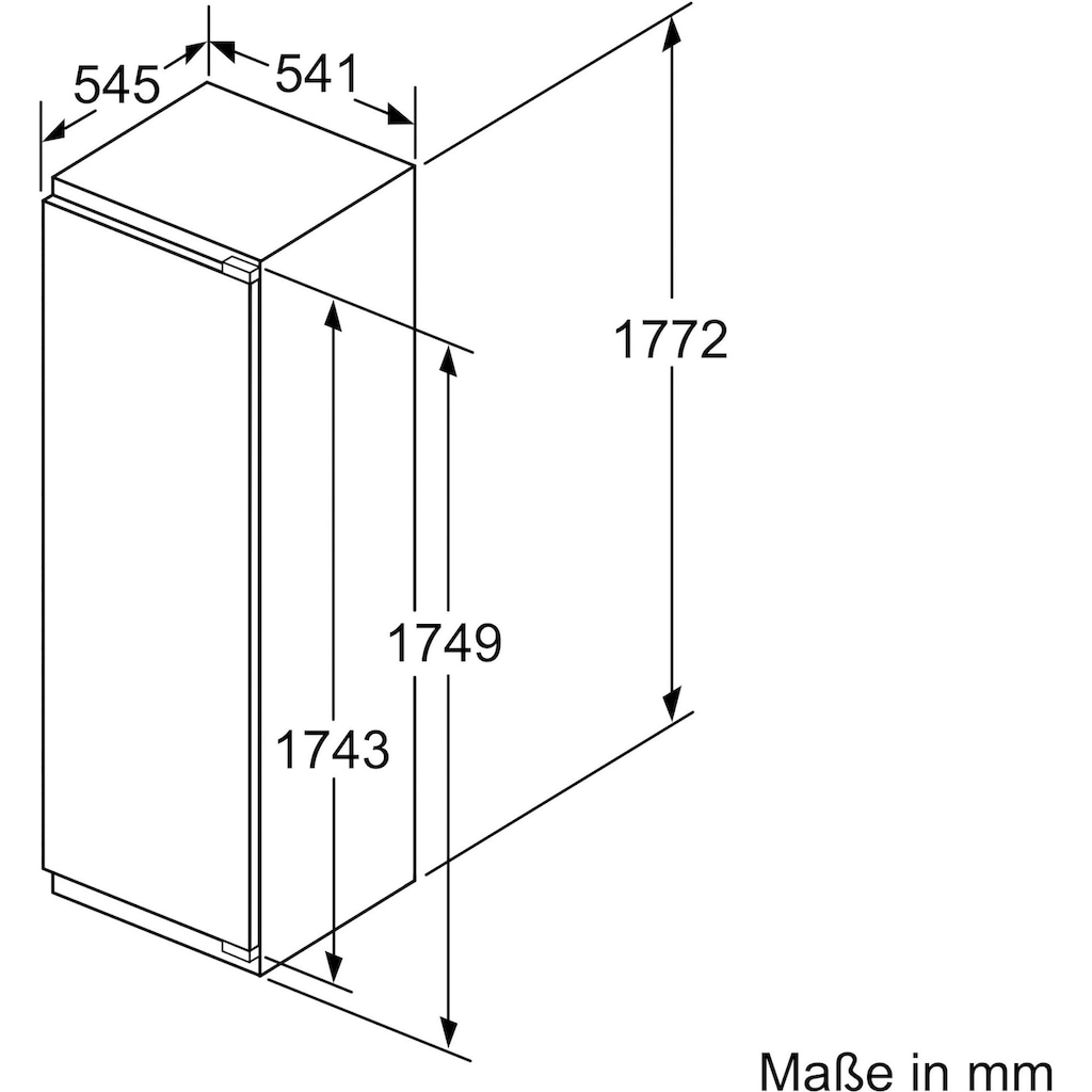 NEFF Einbaukühlschrank »KI2822FF0«, KI2822FF0, 177,2 cm hoch, 54,1 cm breit