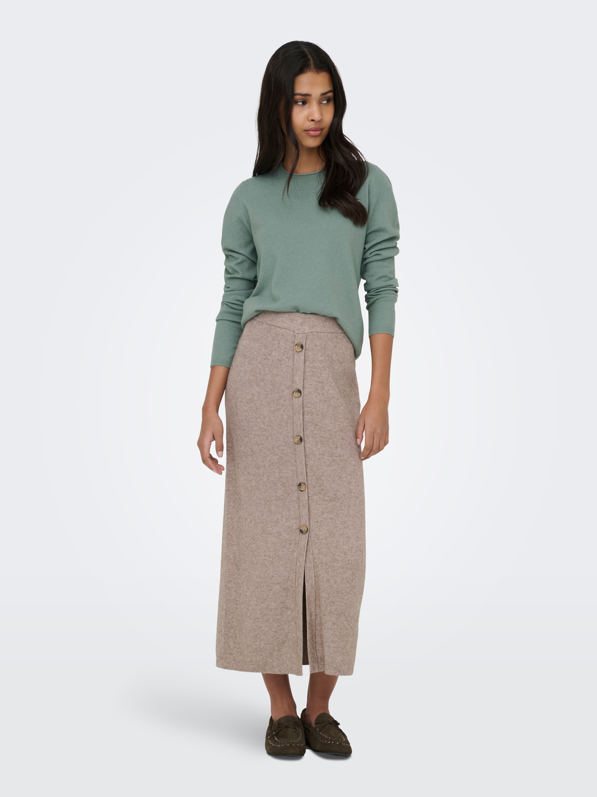 ONLY Strickpullover »ONLLOYAL LS ONECK KNT NOOS« Materialmix