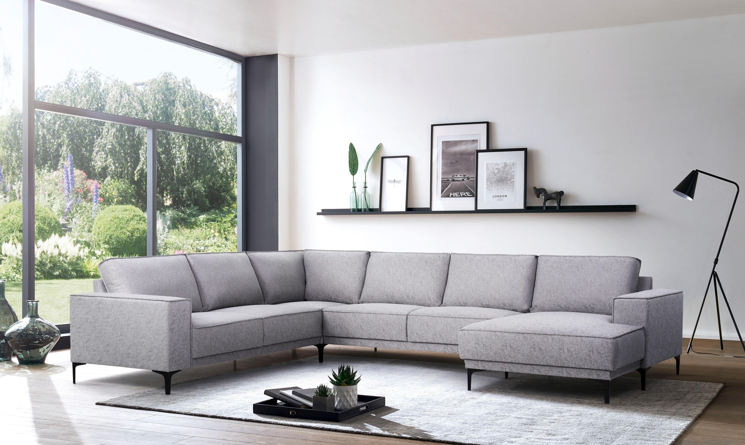 Places of Style Wohnlandschaft »XXL Sofa Oland, Struktur, Flachgewebe, Luxu günstig online kaufen