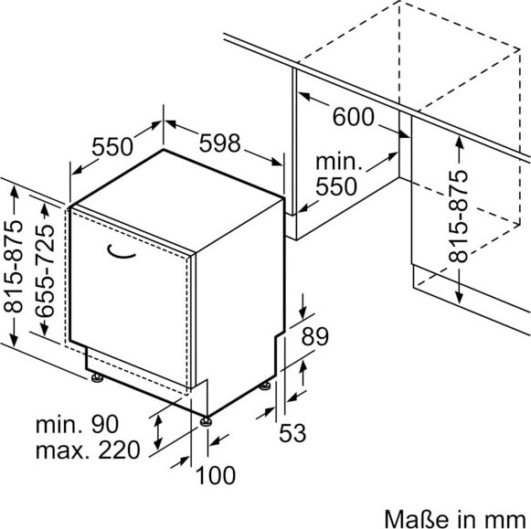 NEFF vollintegrierbarer Geschirrspüler »S153ITX05E«, N 30, S153ITX05E, 12 Maßgedecke, Info Light: projizierter Punkt während des Betriebs