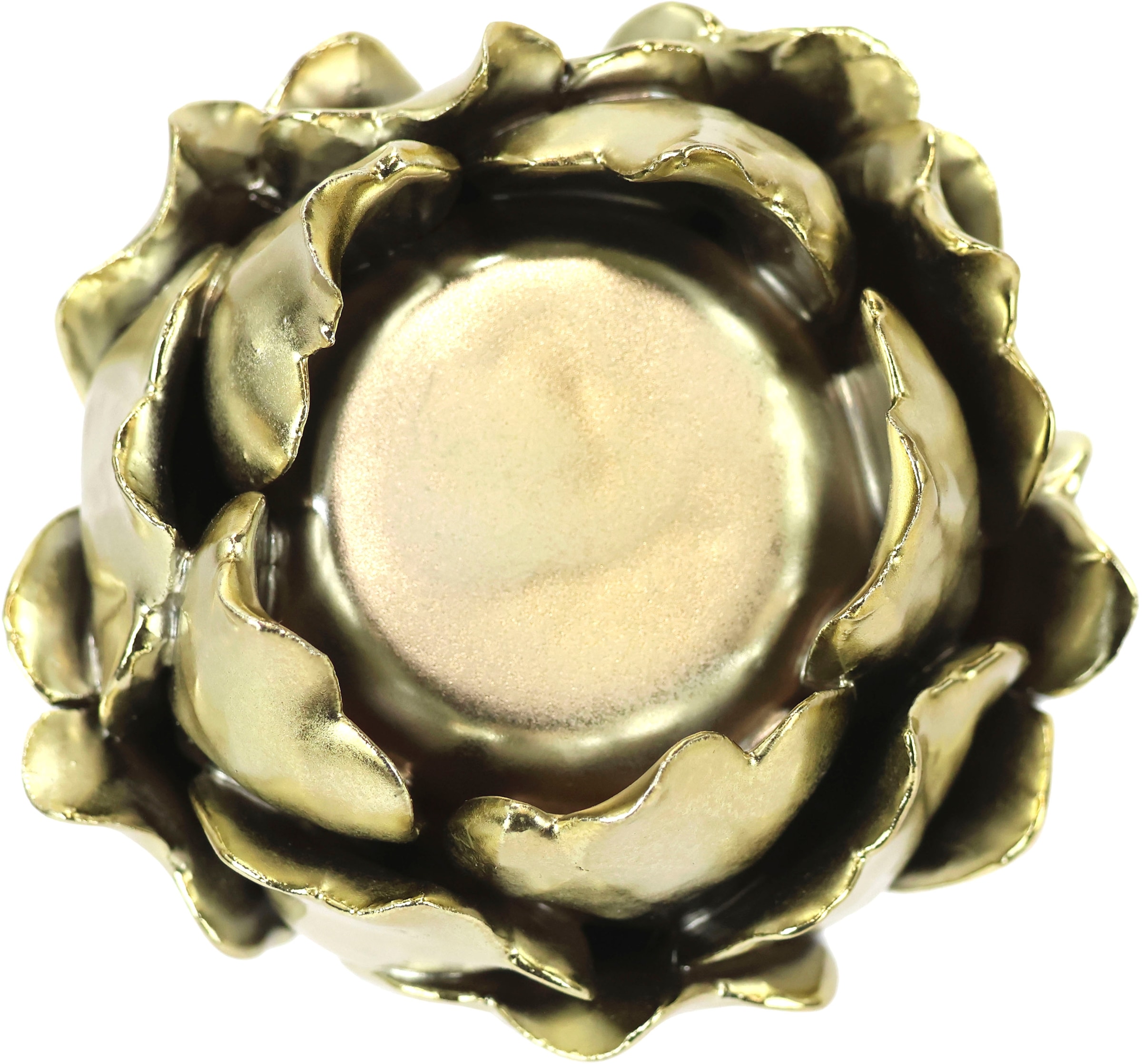 I.GE.A. Kerzenhalter »Artischocke, Teelichthalter aus Keramik, Höhe ca. 9 cm«, (1 St.), passend für eine Stumpenkerze oder Teelichtkerze mit Ø 4 cm