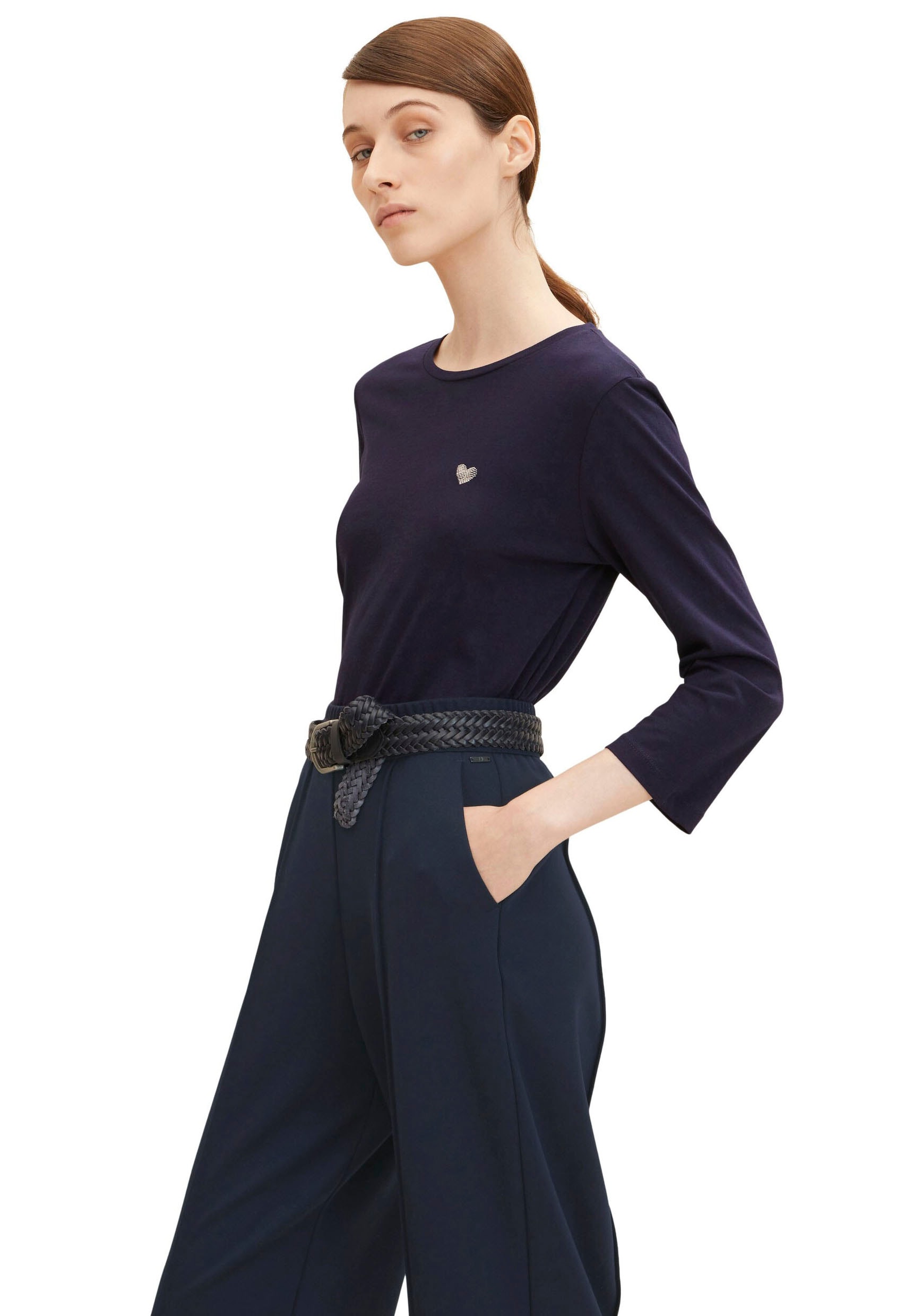 TOM TAILOR 3/4-Arm-Shirt, (Packung, 2 tlg., 2er-Pack), im Doppel - immer Ringel + uni