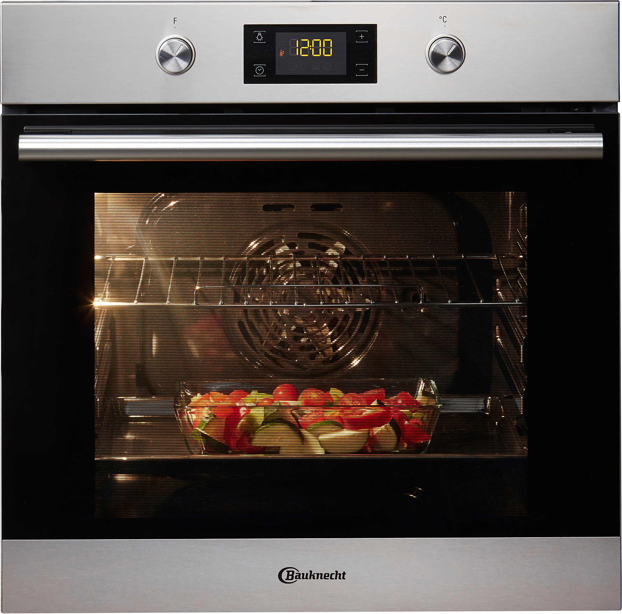 BAUKNECHT Backofen-Set »BAKO 800 PYRO IND«, BAR2 KP8V2 IN, mit 2-fach-Teleskopauszug, Pyrolyse-Selbstreinigung