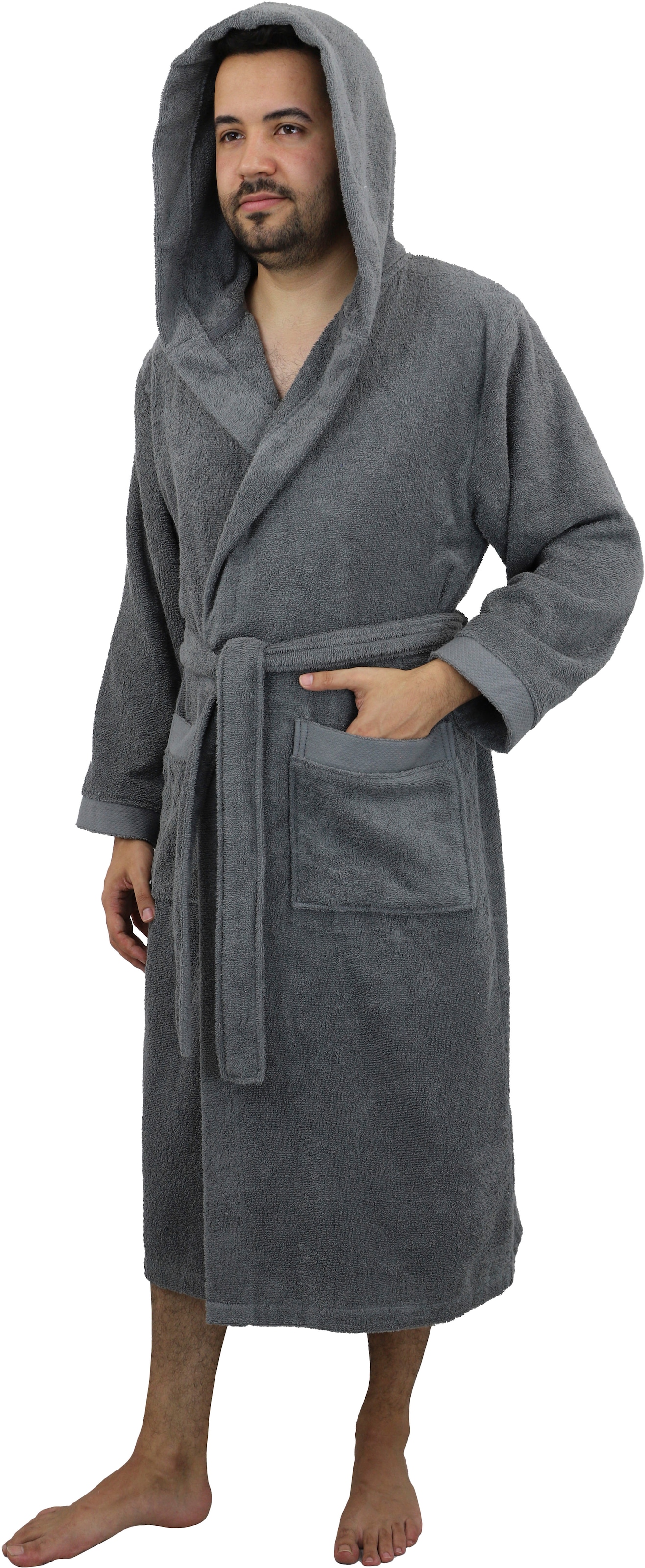 OTTO home Unisex-Bademantel »Tailles, ideal für Sauna & Spa, Hotelbademantel, Morgenmantel« 1 Stk. langer Bademantel für Damen und Herren, 100% Baumwolle, XS-3XL