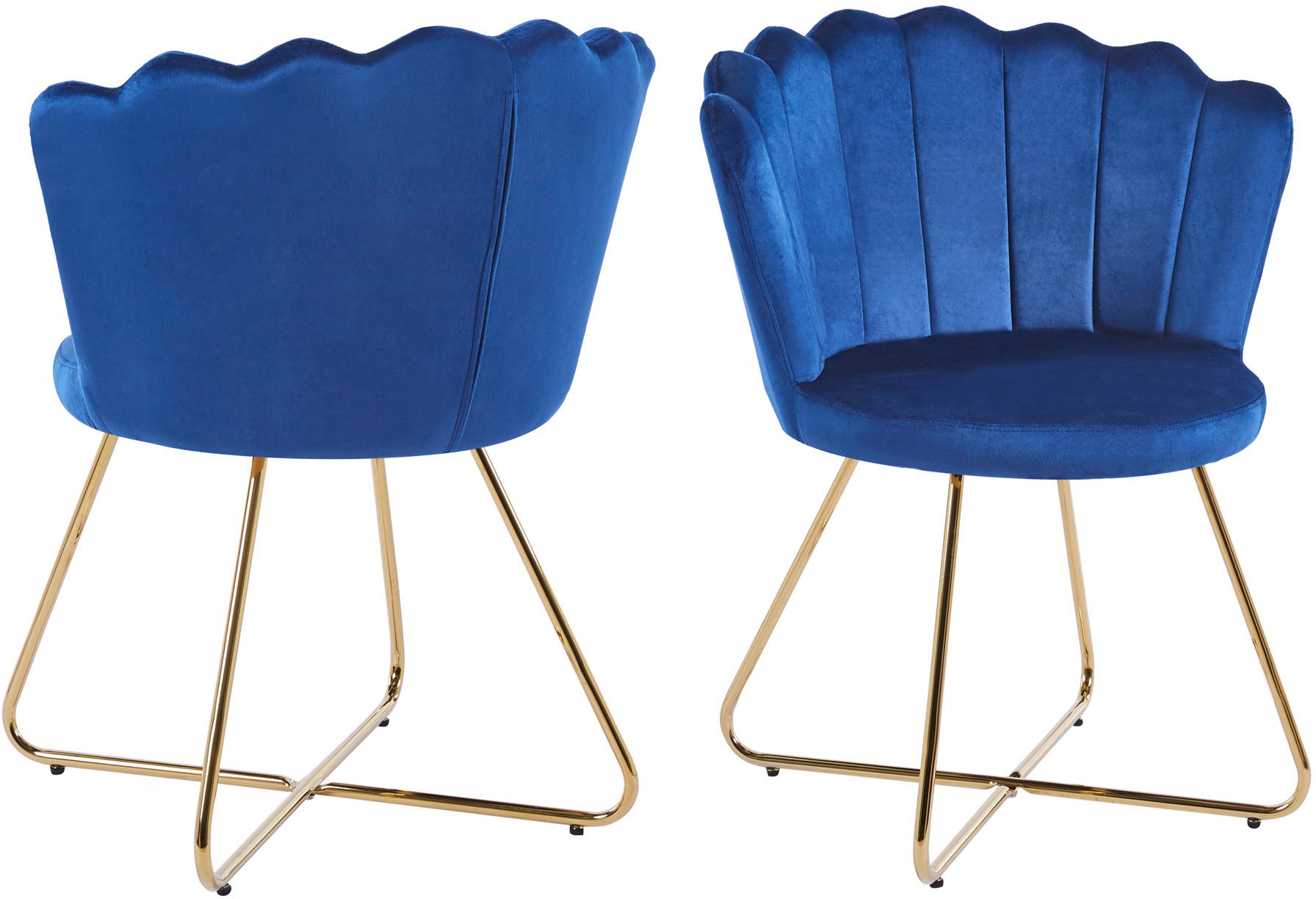 SalesFever Polsterstuhl, (Set), 2 St., Samt, Muschel-Design