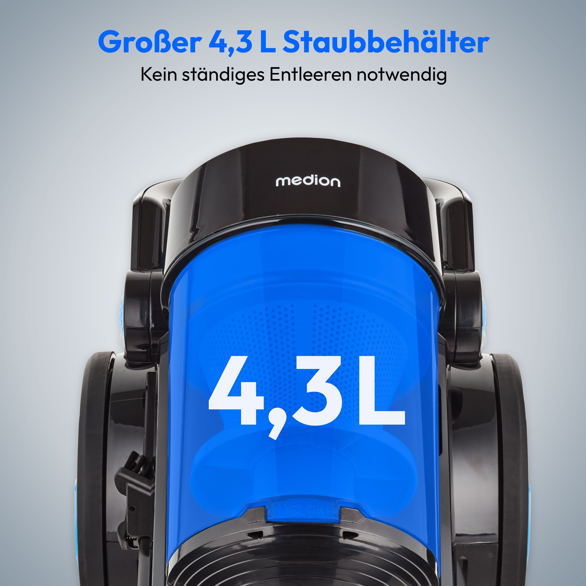 Medion® Bodenstaubsauger »P4000 (MD 11906), 8.000 Pa Saugleistung, 4,3L, Multizyklon-Technologie«, 900 W, beutellos, 11 Meter Kabellänge, HEPA 13 Filter, 75 dB, integriertes Zubehör