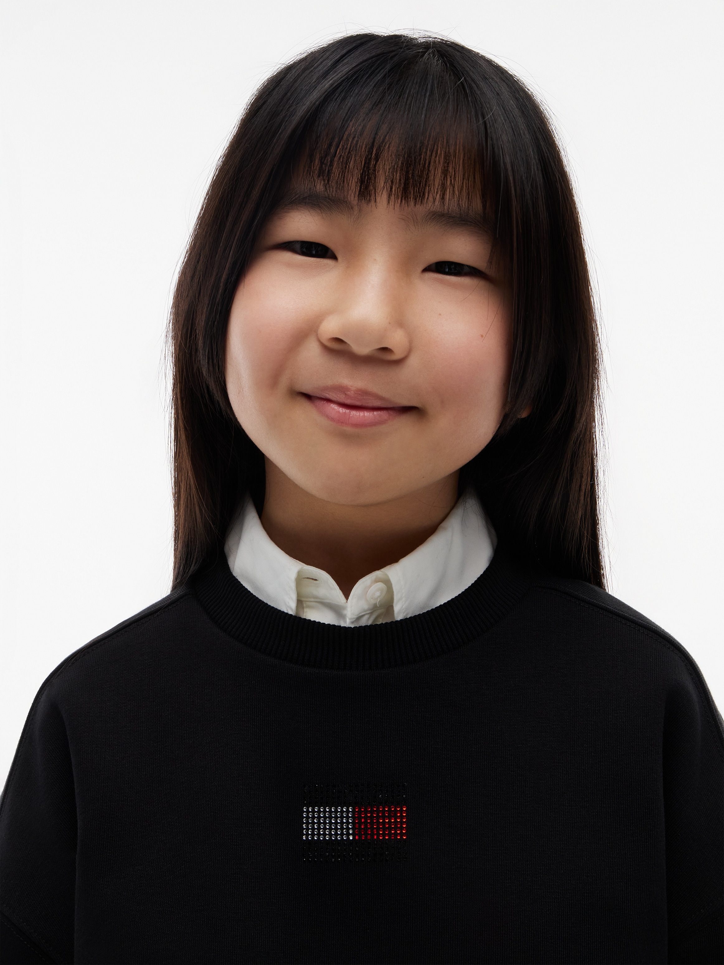 Tommy Hilfiger Sweatshirt , Glitzersteine, Rundhalsausschnitt, Regular Fit, Kinder bis 16 Jahre
