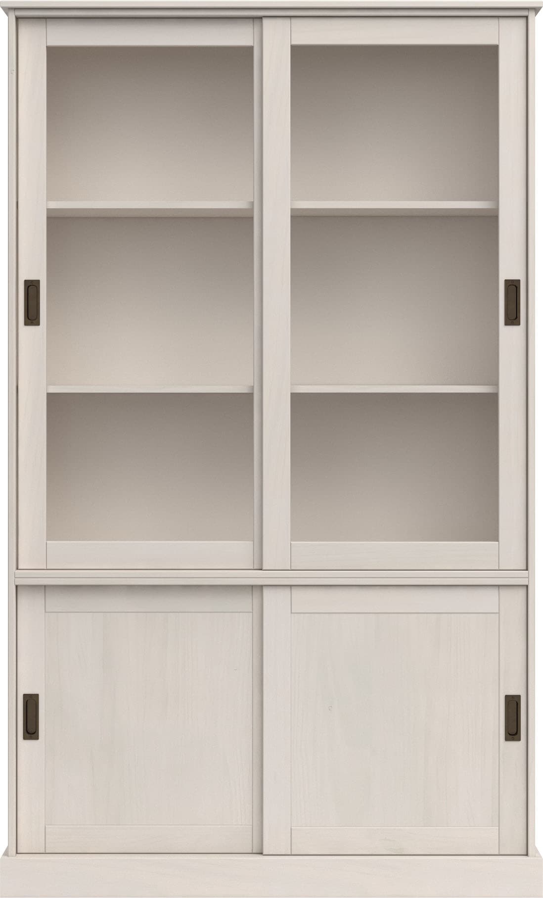 Home affaire Vitrine »Schröder«, mit 2+2 Schiebetüren, aus massivem Kiefernholz, Breite 114 cm