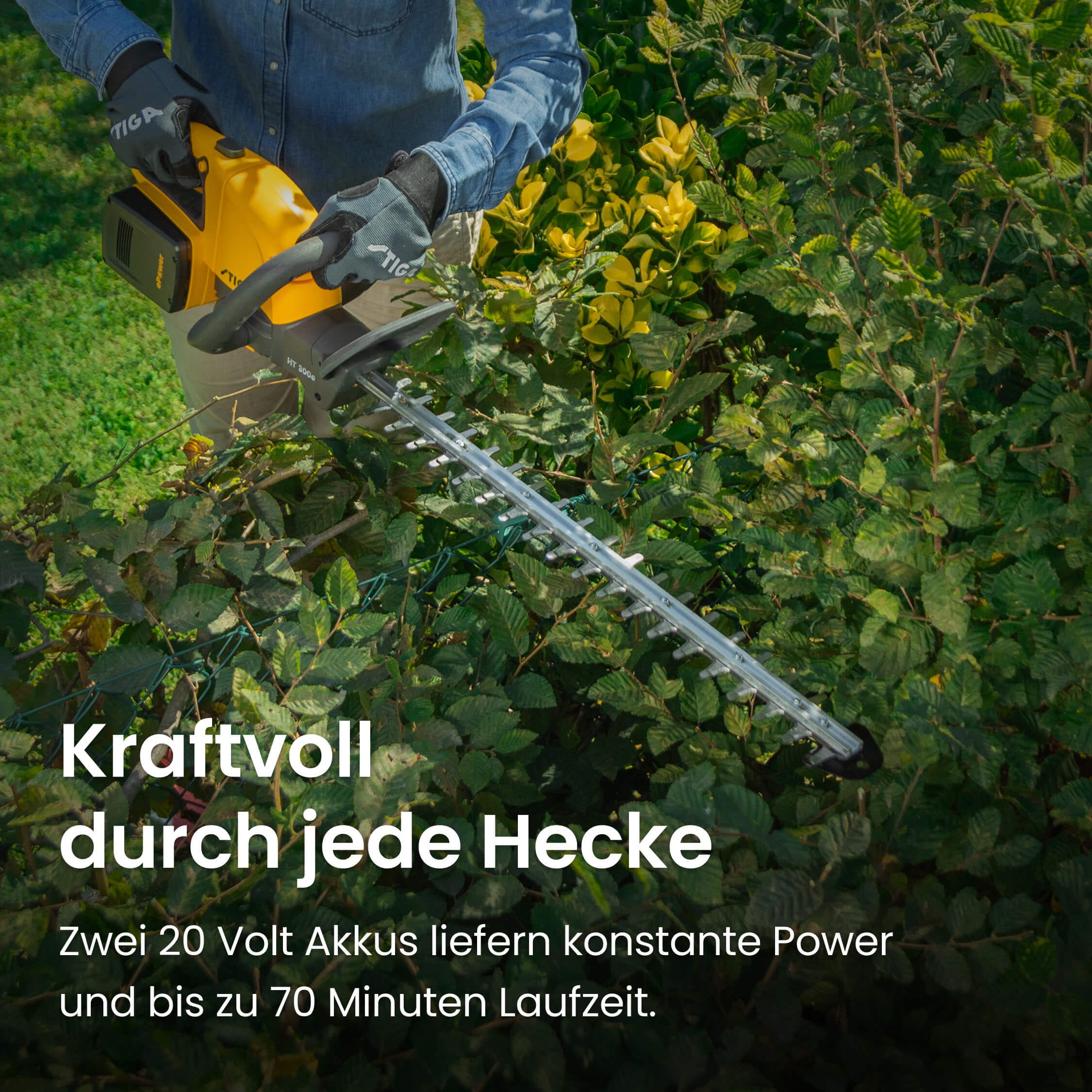 STIGA GARDEN Akku-Heckenschere »HT 300e« (Set, Inkl. 2x 20 V (2 Ah) Akku, Schutzhülle, Wandhalterung und Ladegerät, )  54 cm Schnittlänge
