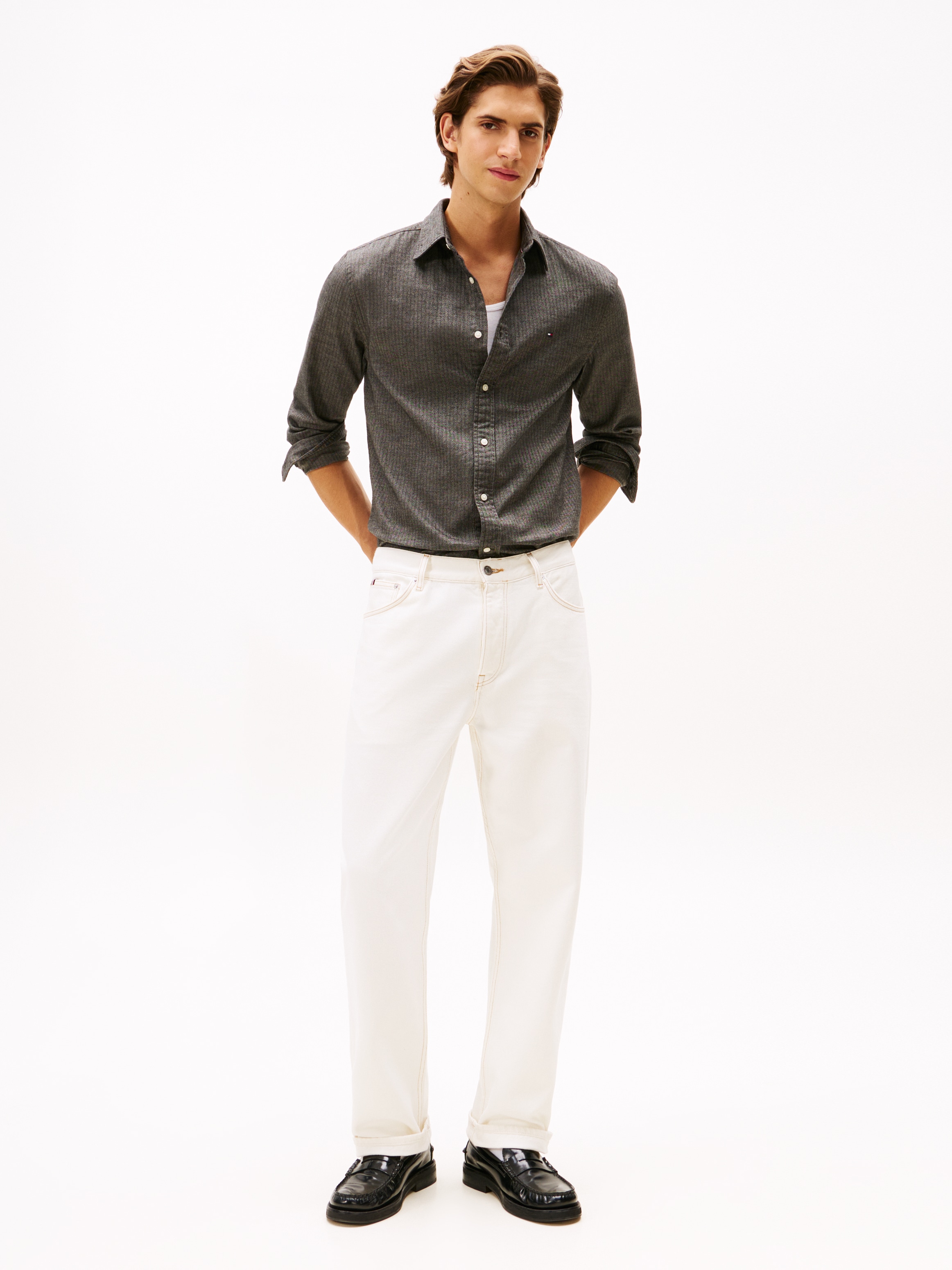 Tommy Hilfiger Langarmhemd »FLANNEL HERRINGBONE SHIRT« Regular fit